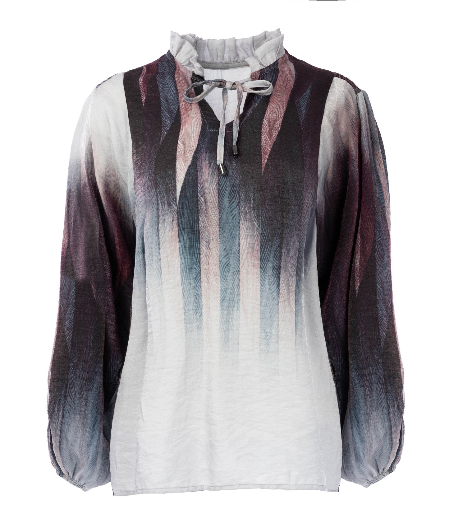 Blouse Maldon LS Loom Lilac Abstract Panel Design Woven | Loom Lilac