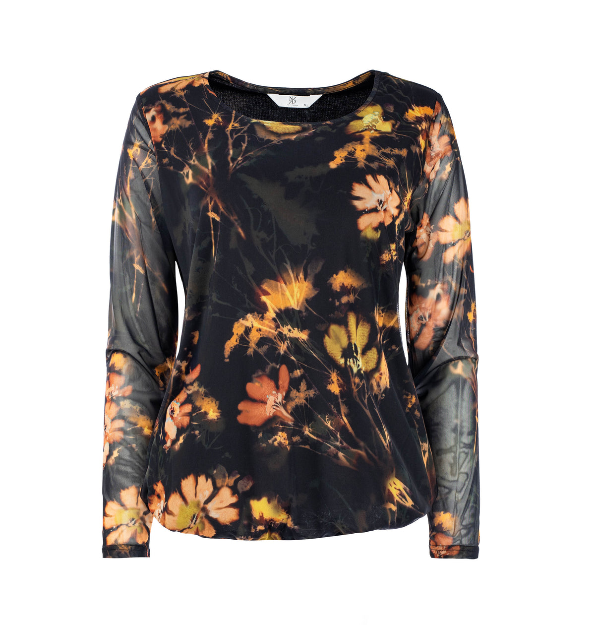 Top Alesias-D Gold Flake Artistic Floral Mesh | Gold Flake