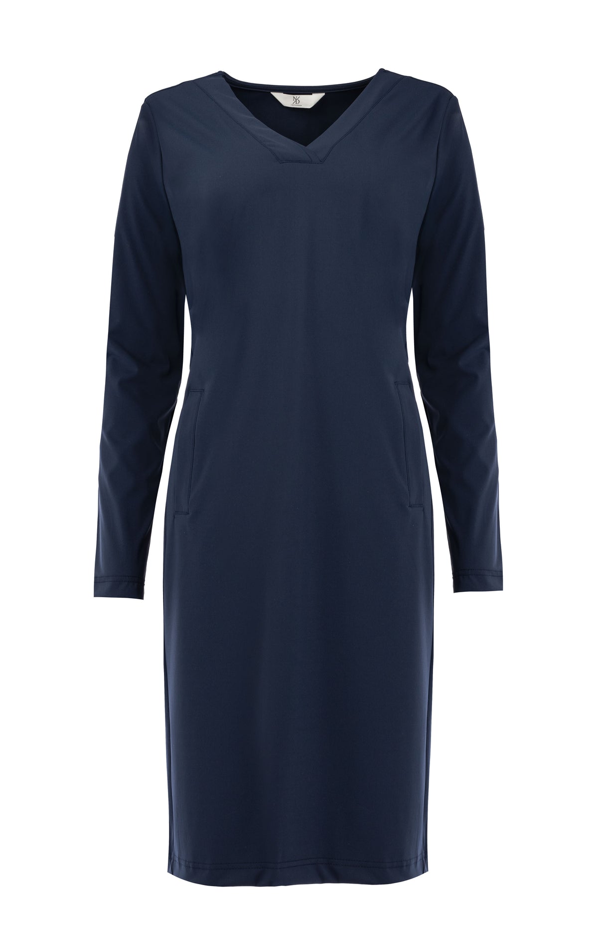 Jurk Simo LS Plain Brushed Traveler | Dark Navy