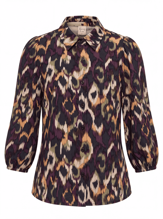 Blouse Mayliera LS Bordeaux Camouflage Woven | Bordeaux