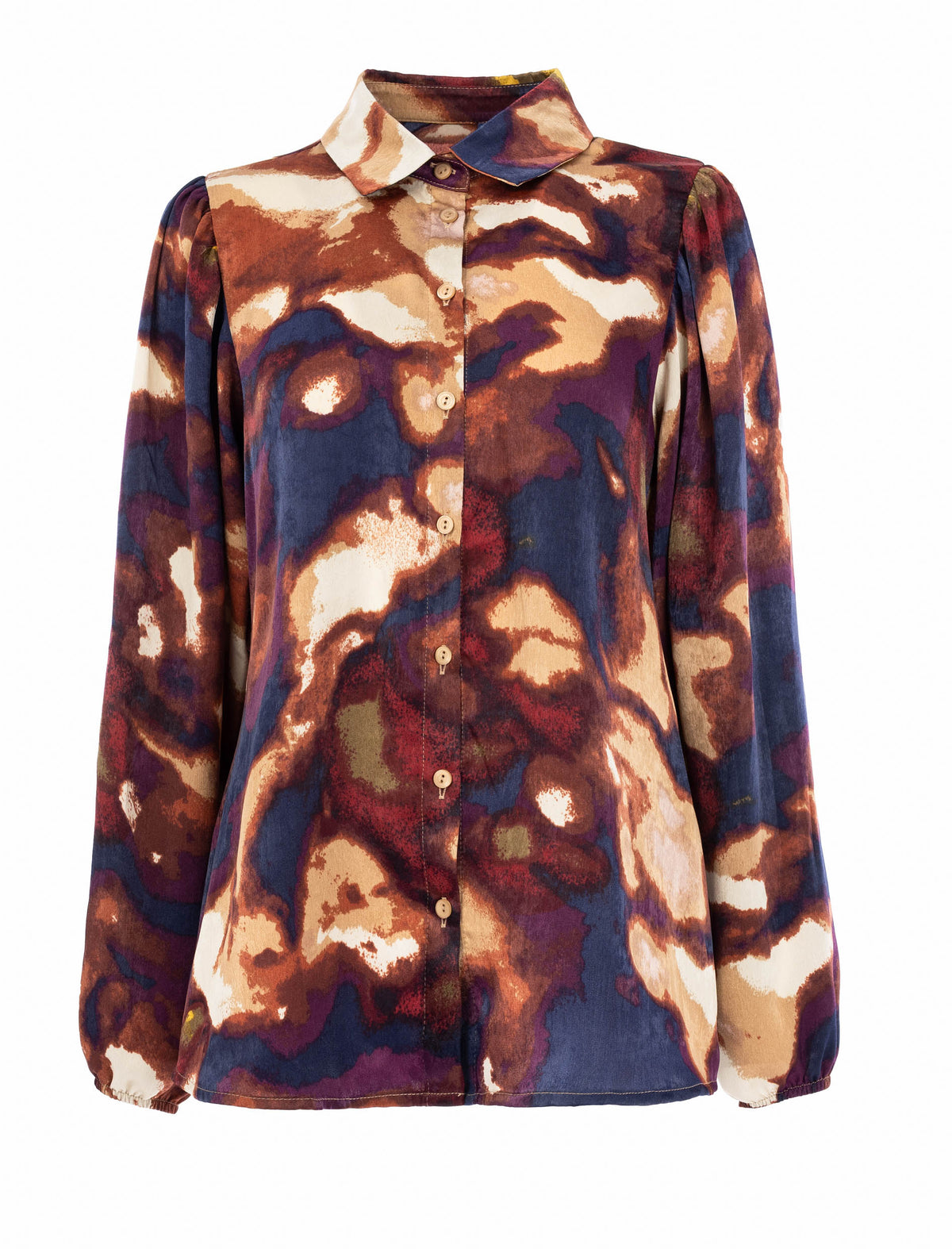 Blouse Mayliera LS Aubergine Abstract Woven | Aubergine
