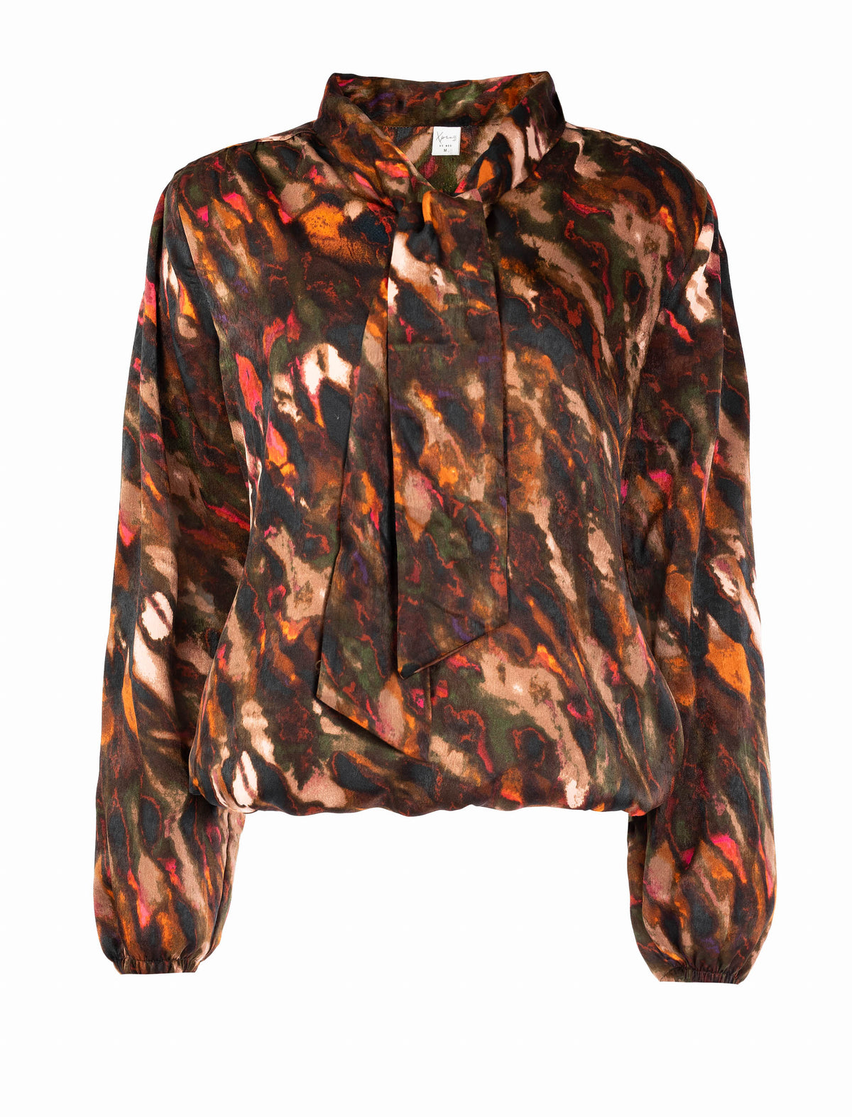 Top Merina LS Bordeaux Abstract Stains Woven | Bordeaux