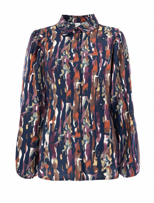 Blouse Mayliera LS Aubergine Ottoman Woven | Aubergine