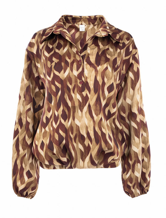 Top Lyme LS-WPF Army Abstract Leaves Woven | Army