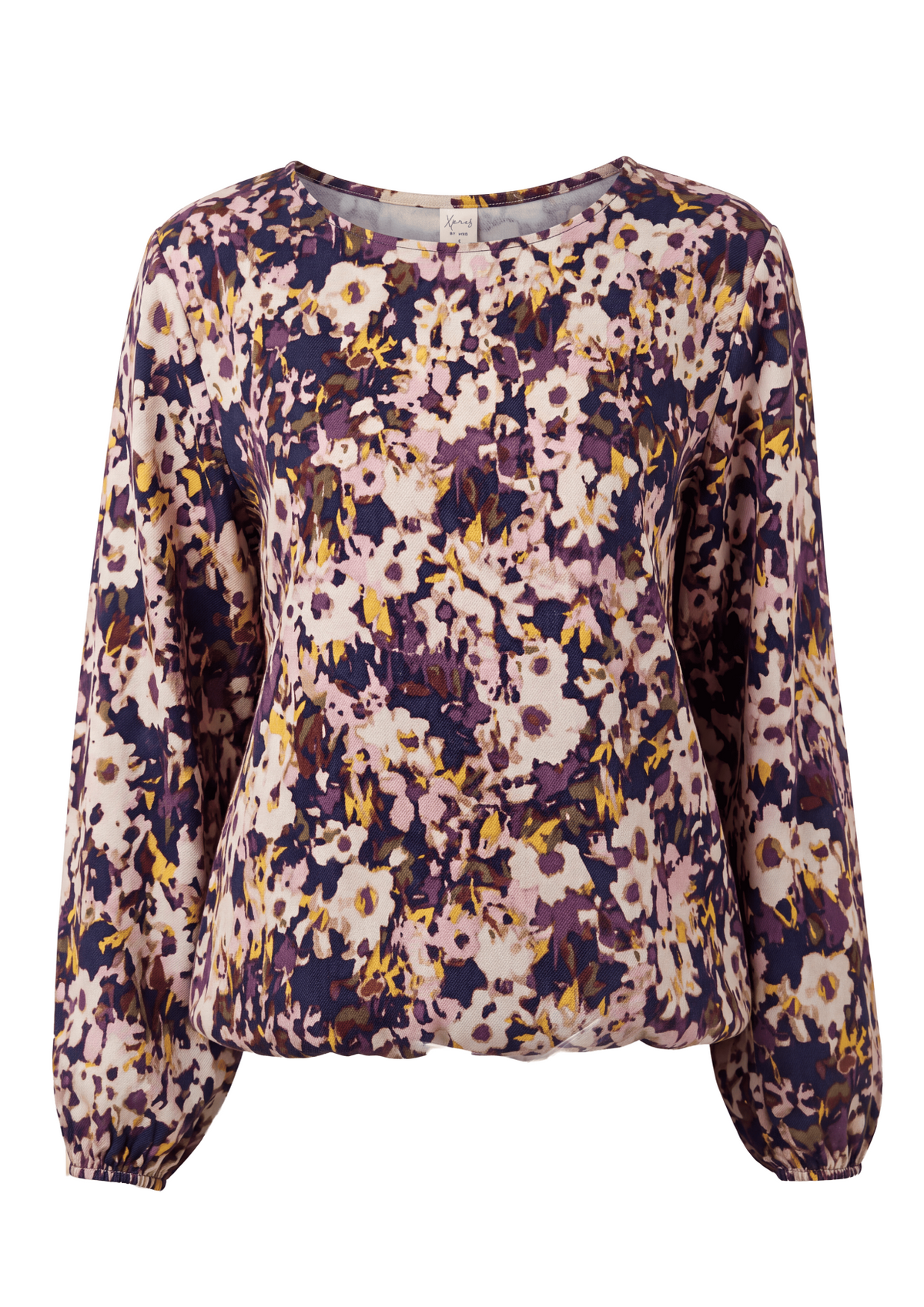 Top Delina LS Aubergine Simpel Flower Woven | Aubergine