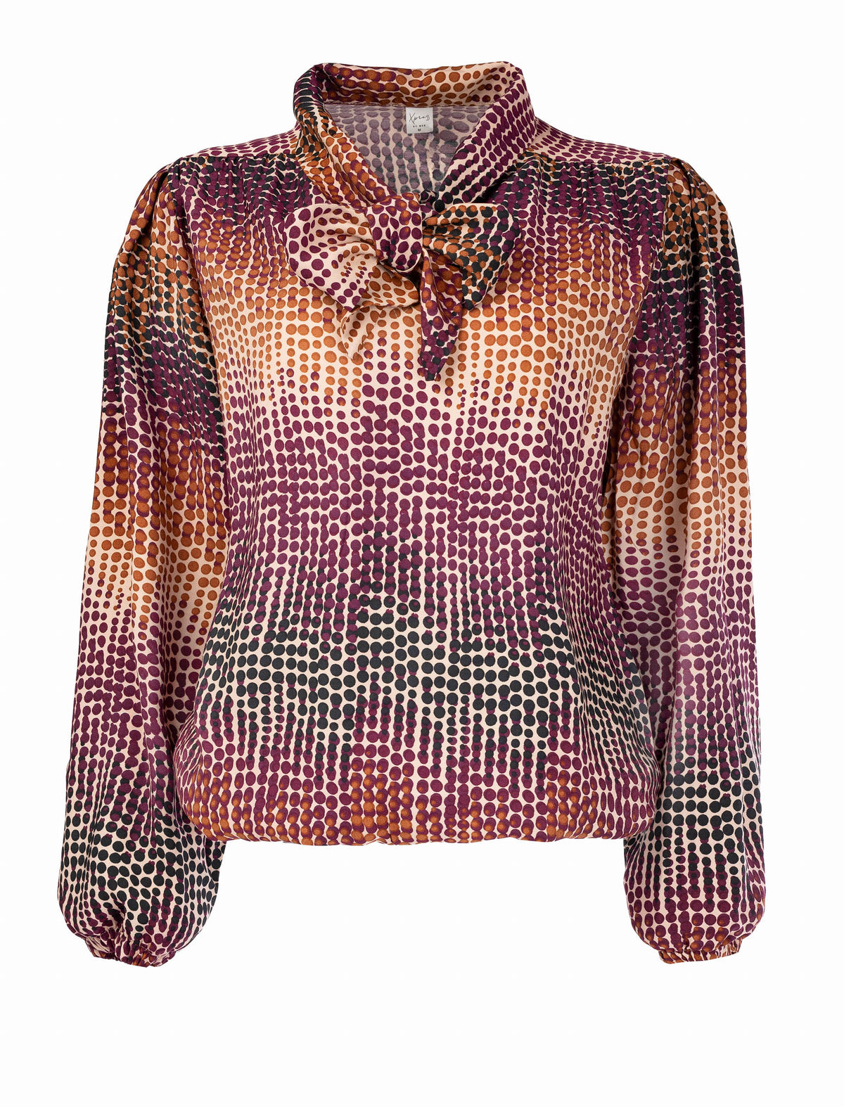 Top Merina LS Aubergine Multi Dots Woven | Aubergine