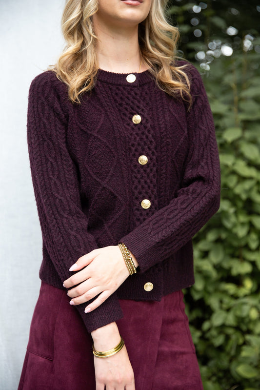 Cardy Cable Ajour | Bordeaux melange