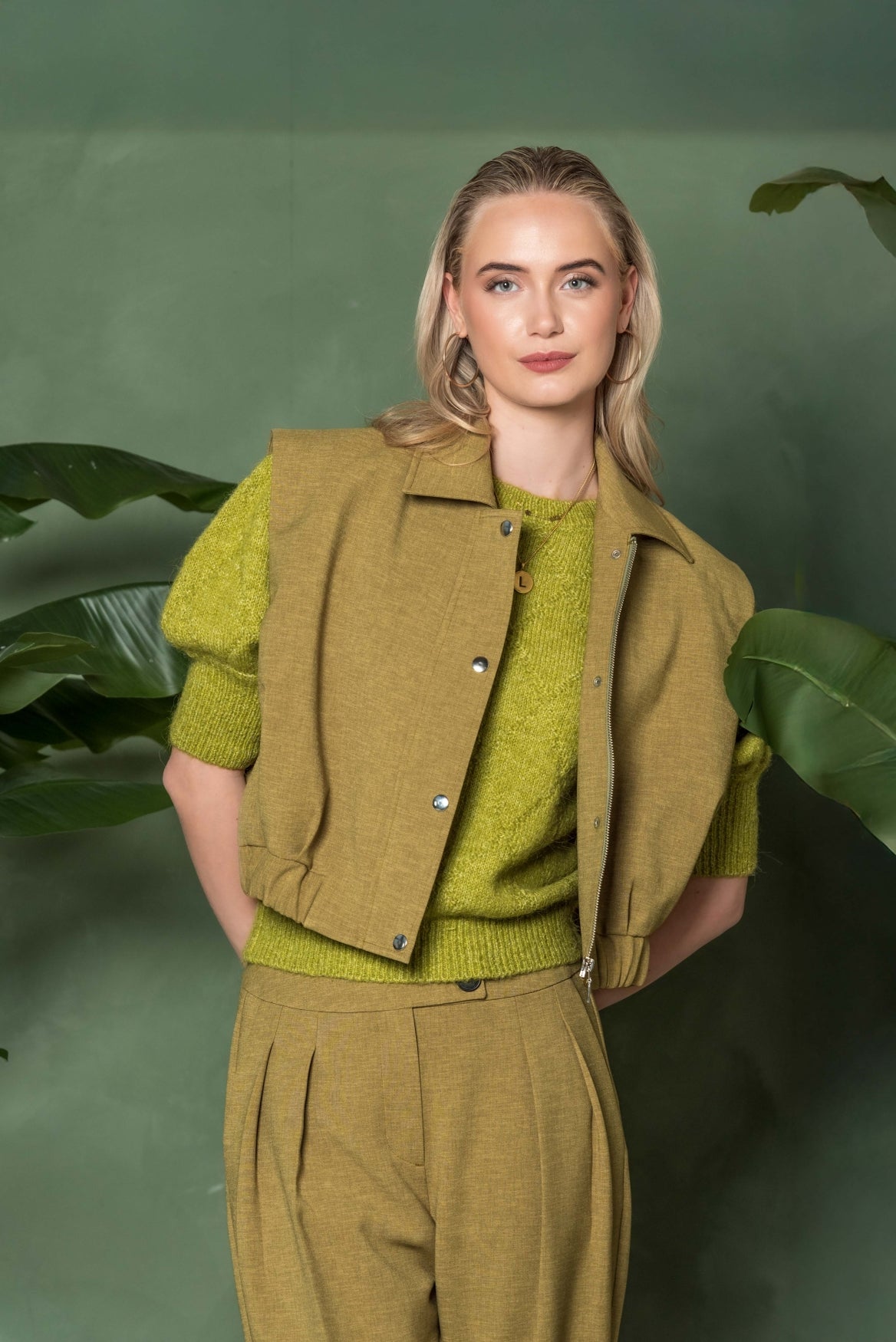 Nora Melange woven | Lime