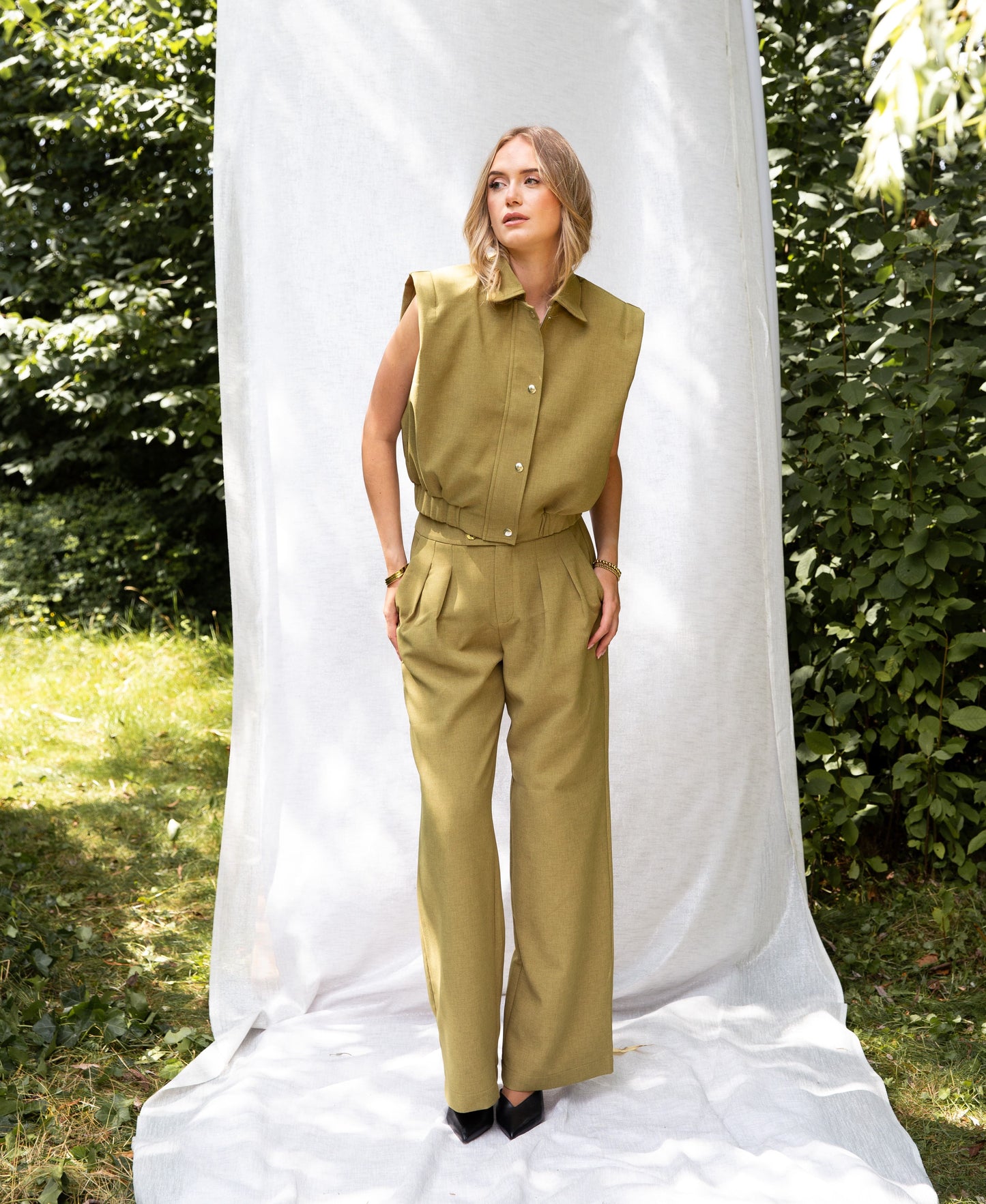 Nora Melange woven | Lime