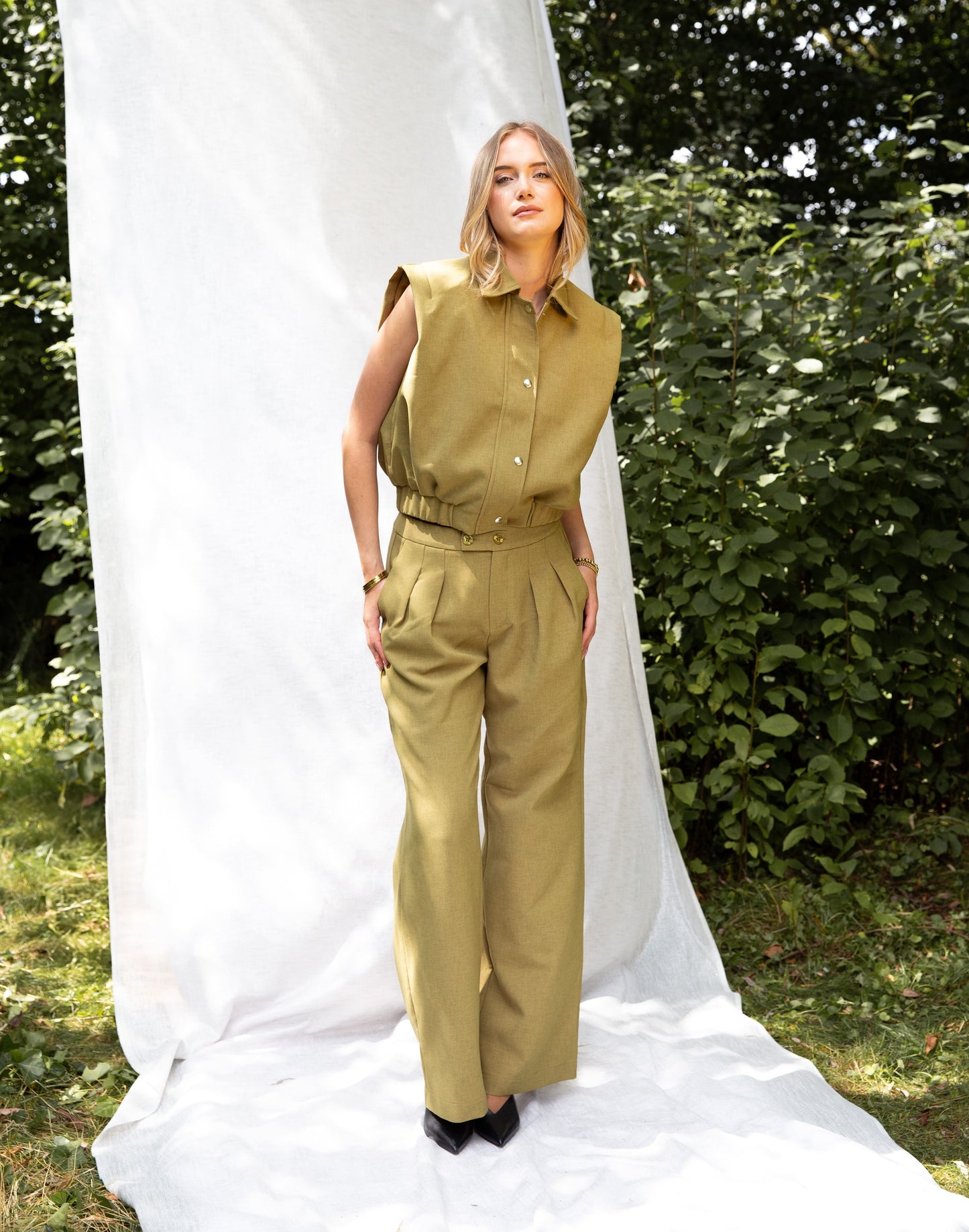 Nora Melange woven | Lime