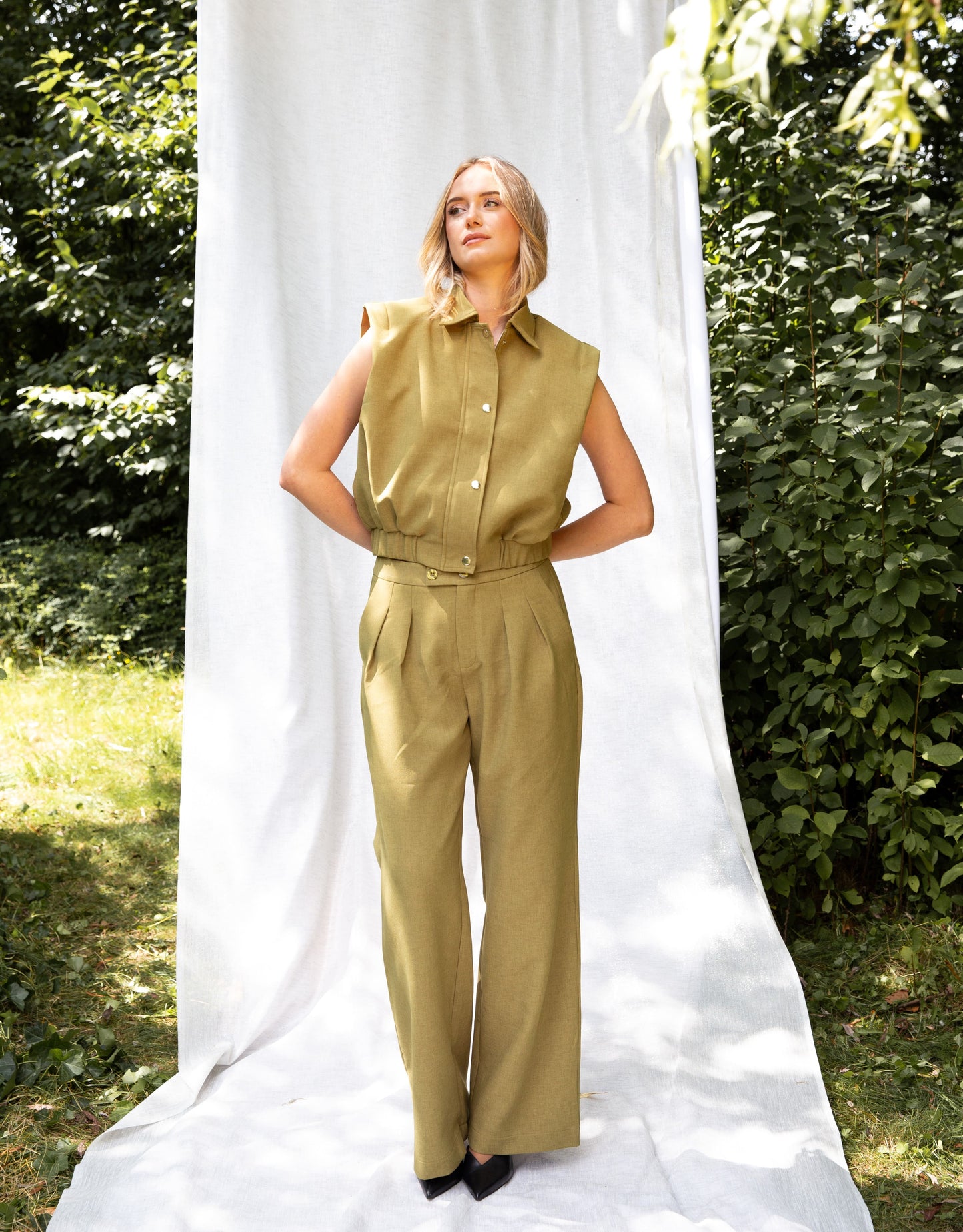 Nora Melange woven | Lime