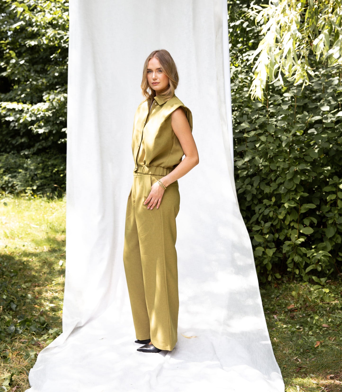 Nora Melange woven | Lime