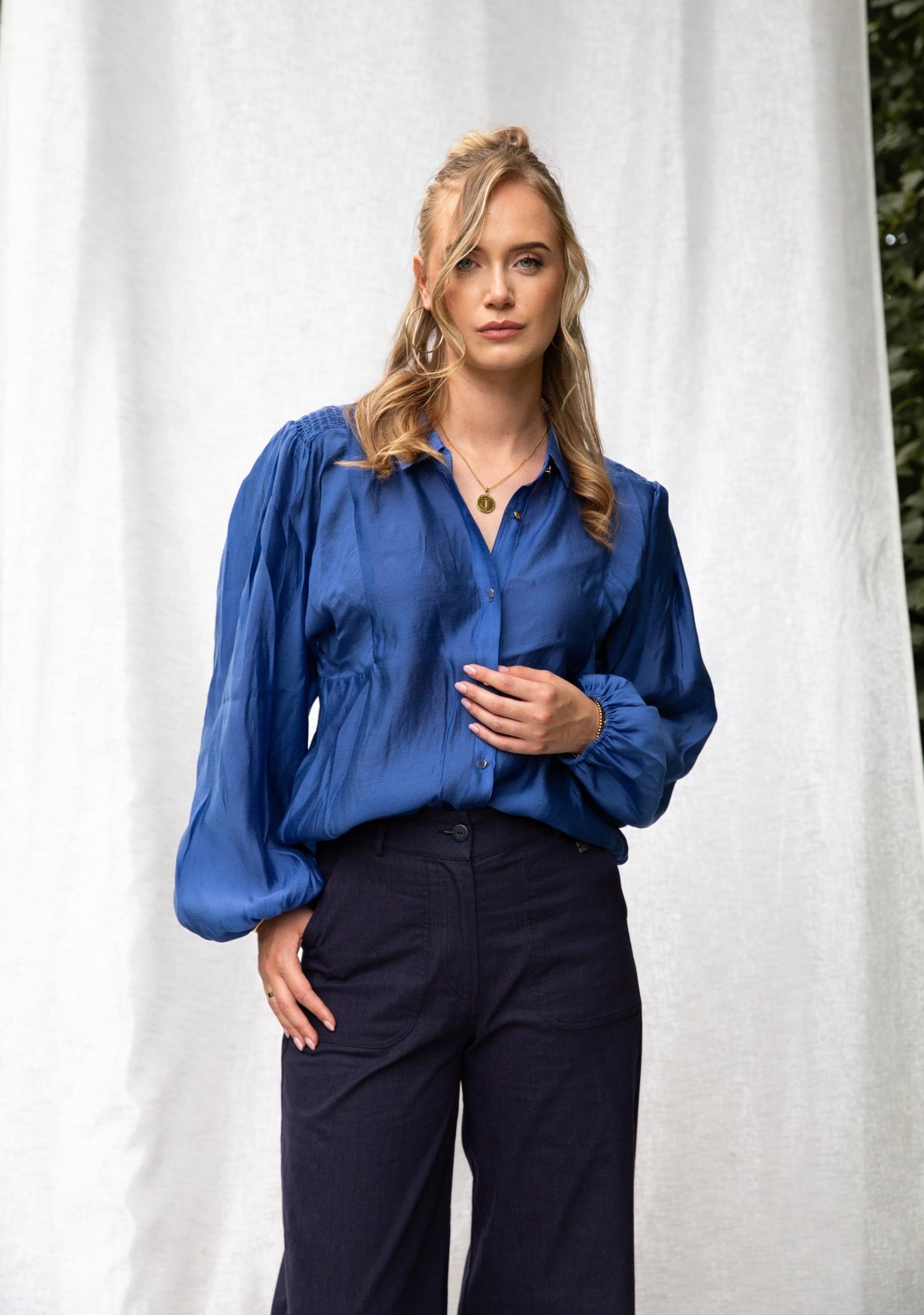 Job Transparent crepe | Jeans Blue