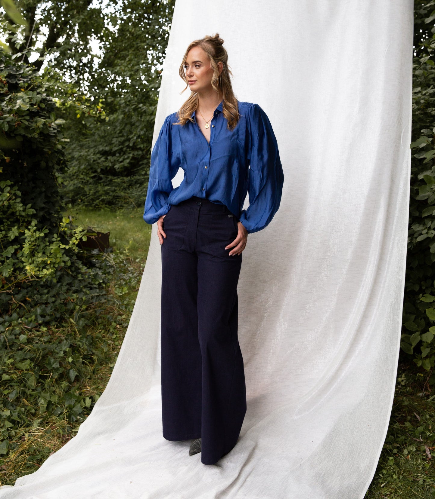 Job Transparent crepe | Jeans Blue