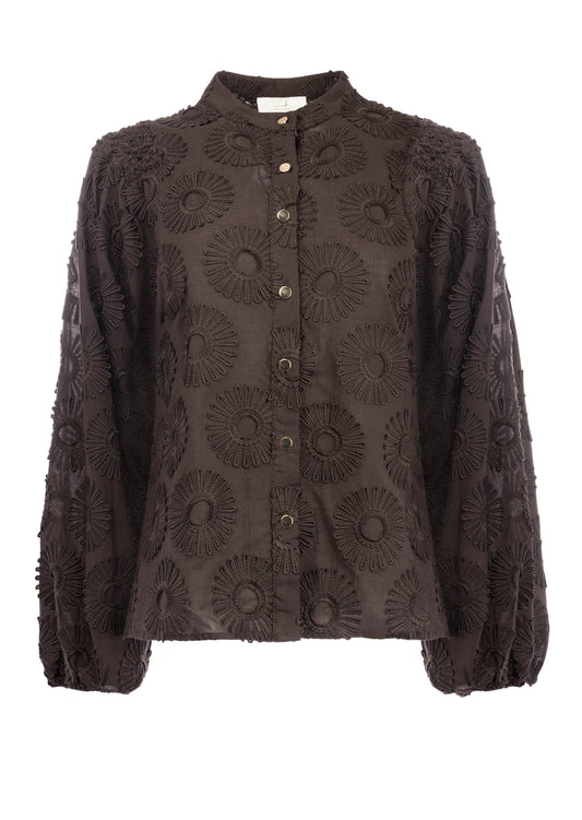 Job Flower Embroidery | Brown