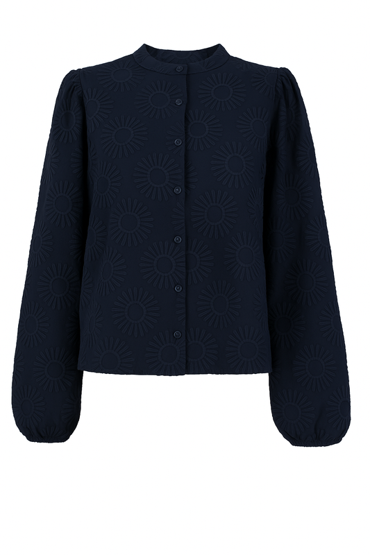 Job Flower Embroidery | Navy