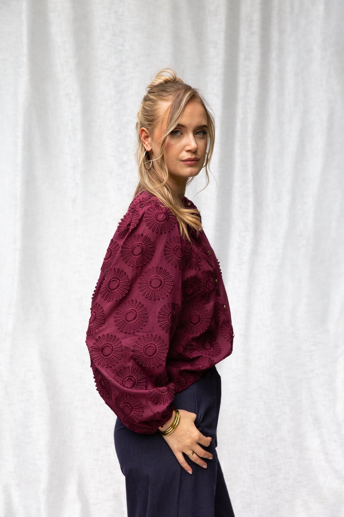 Job Flower Embroidery | Bordeaux