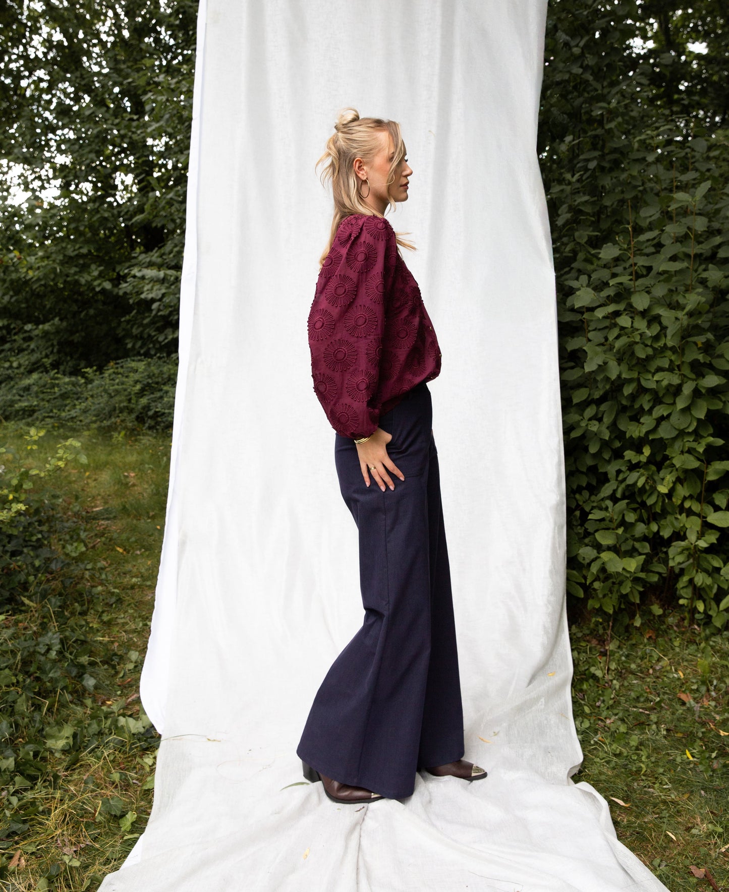 Job Flower Embroidery | Bordeaux