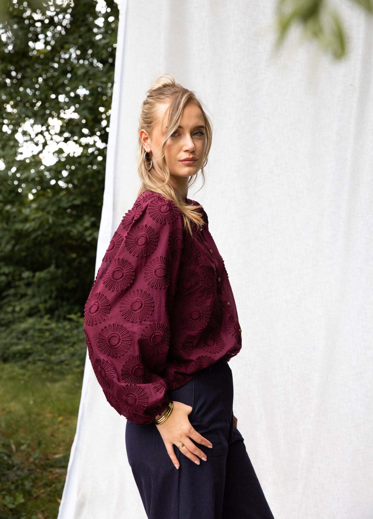 Job Flower Embroidery | Bordeaux