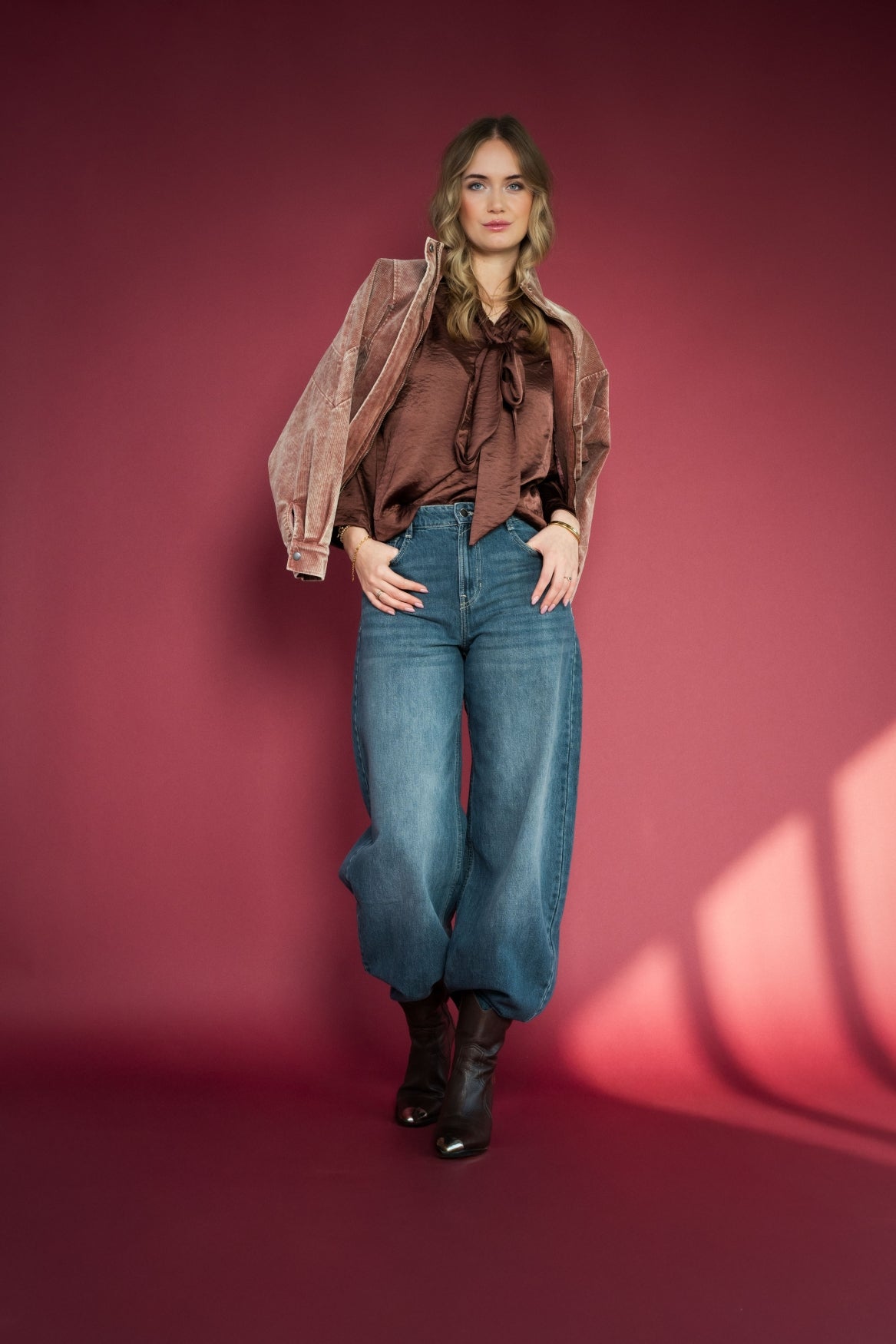 Top Igor Light Crincle Shiny Satin | Dk Brandy Brown