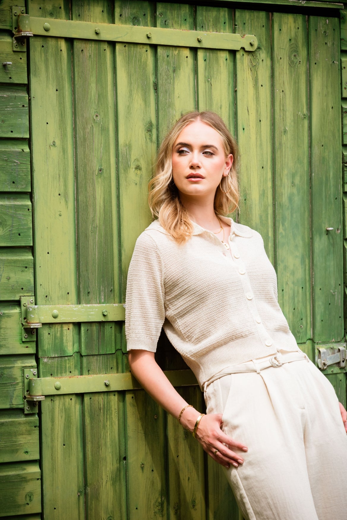 Vest Nintje Knitted Linen | Light Beige