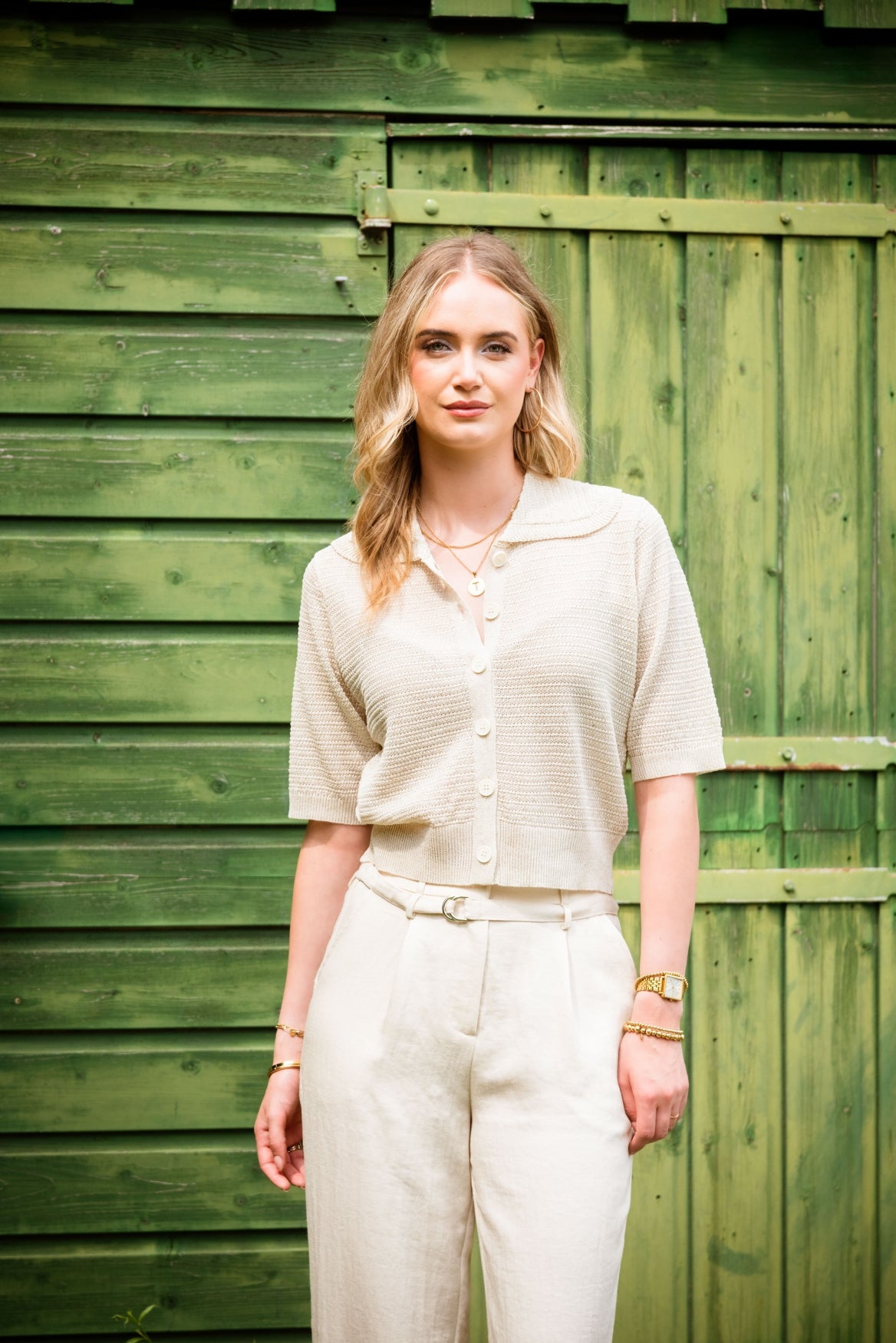 Vest Nintje Knitted Linen | Light Beige