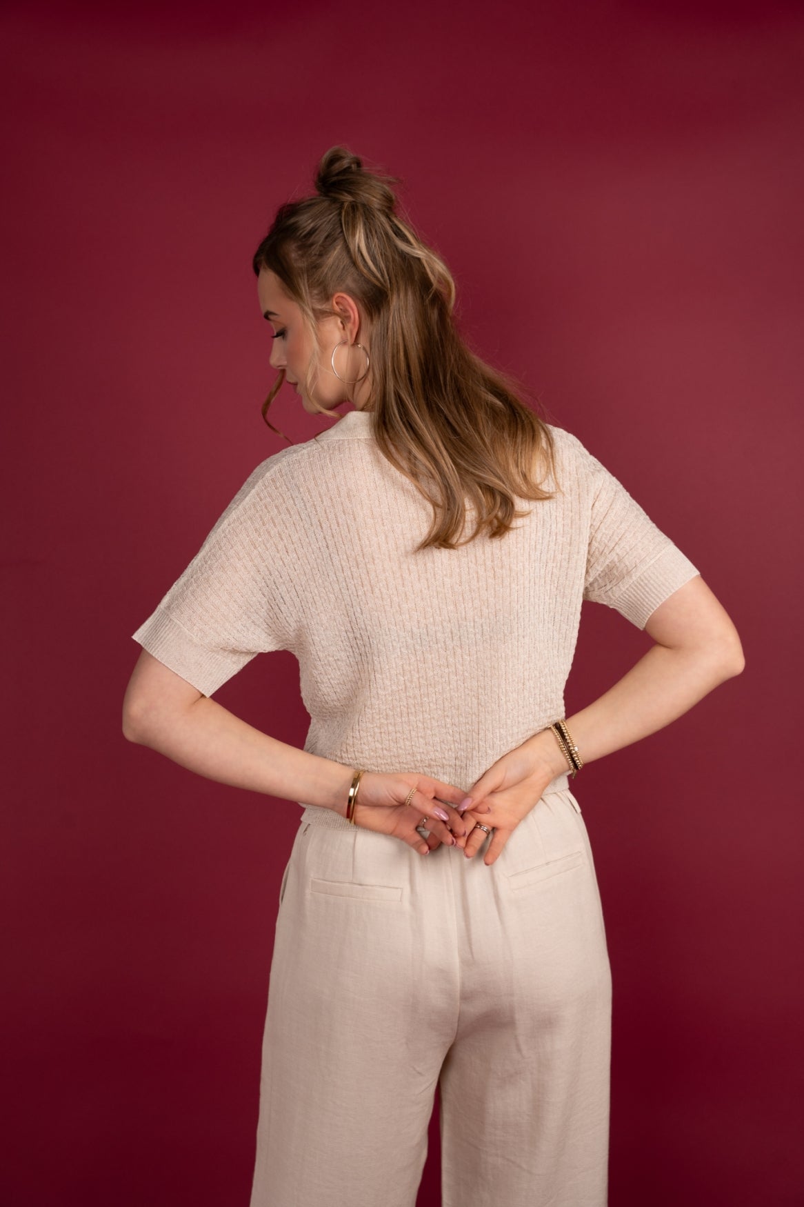 Top Nuna Knitted Linen | Light Beige