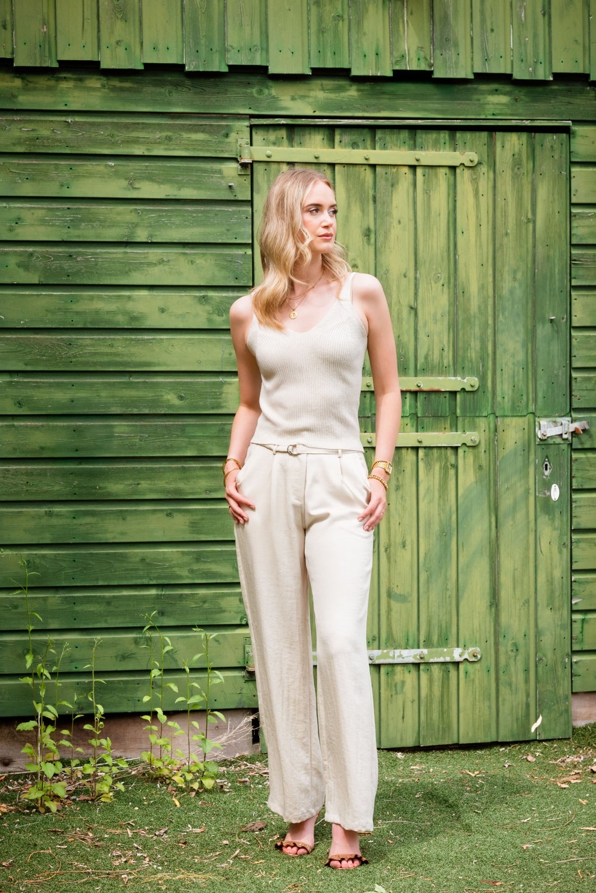 Carmela Knitted Linen | Light Beige