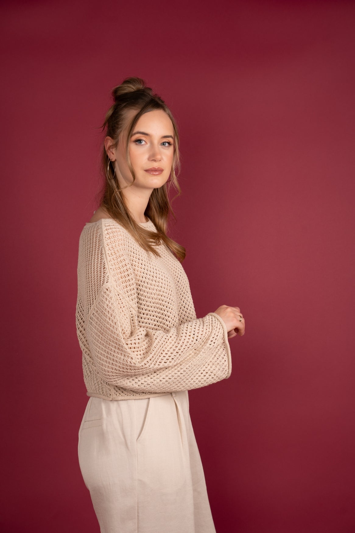 Top Carolina Open Knit | Beige