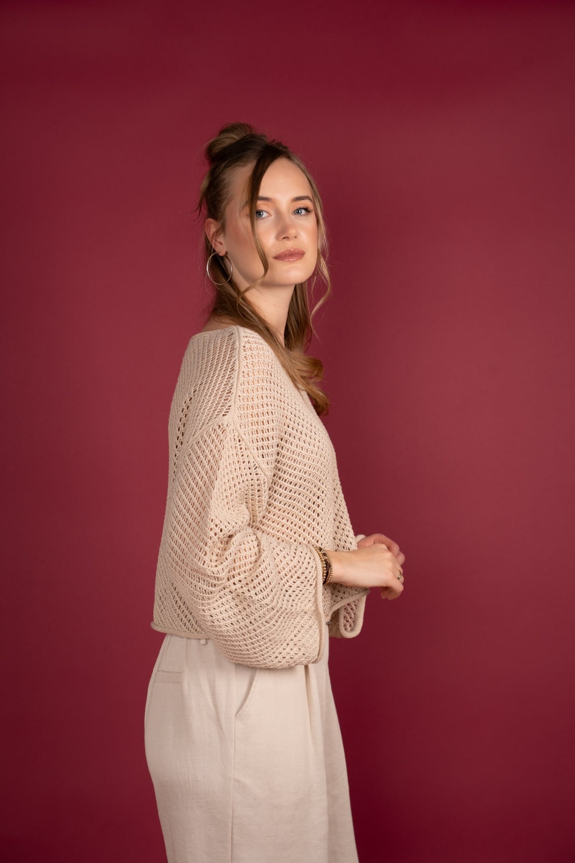 Top Carolina Open Knit | Beige