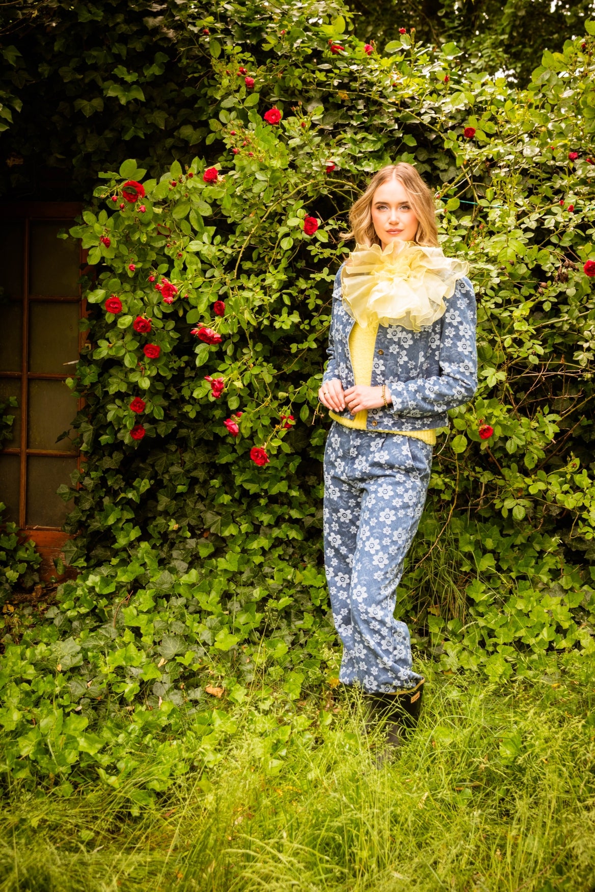 Nina Denim Flower | Denim