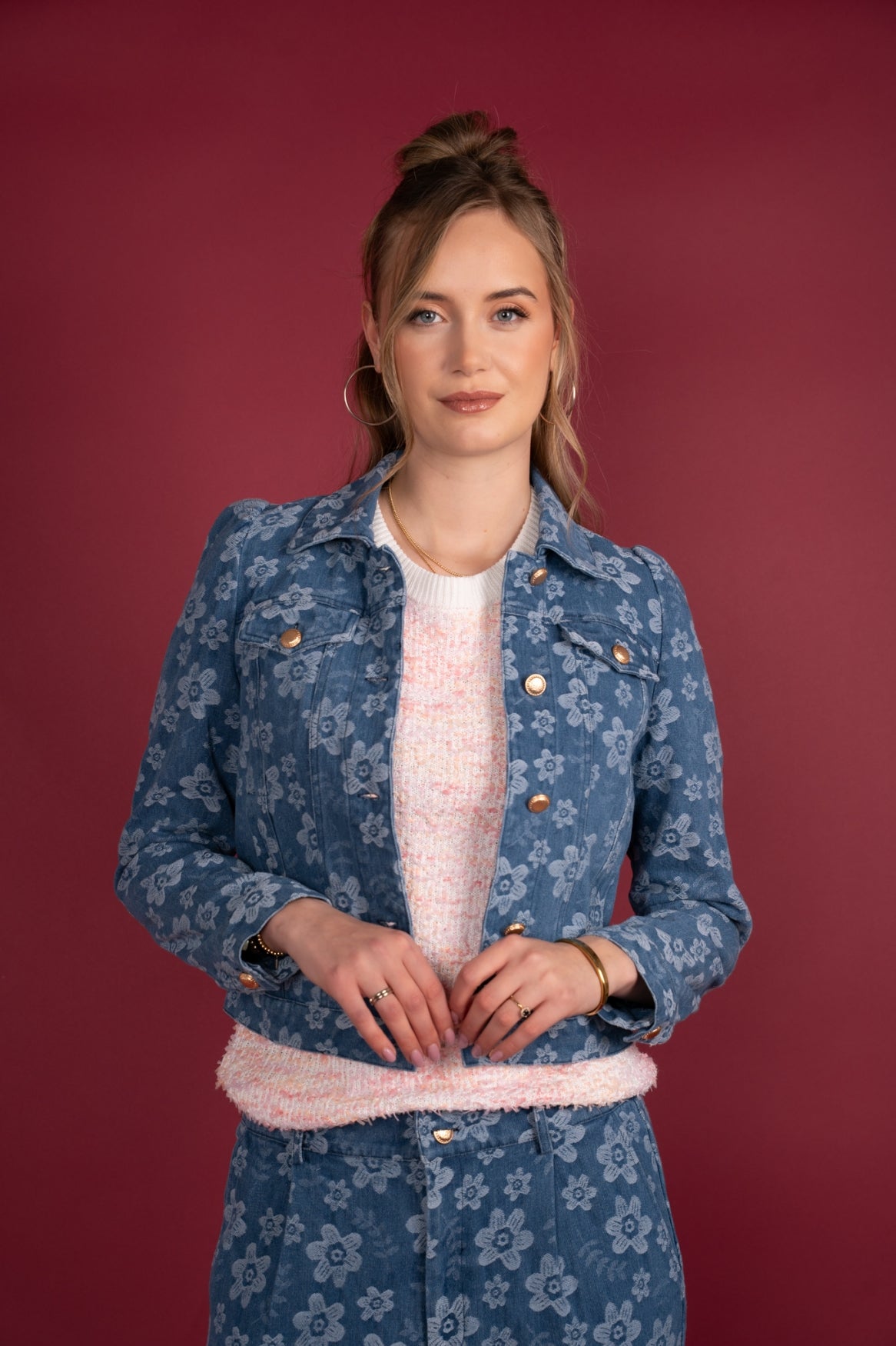 Nina Denim Flower | Denim