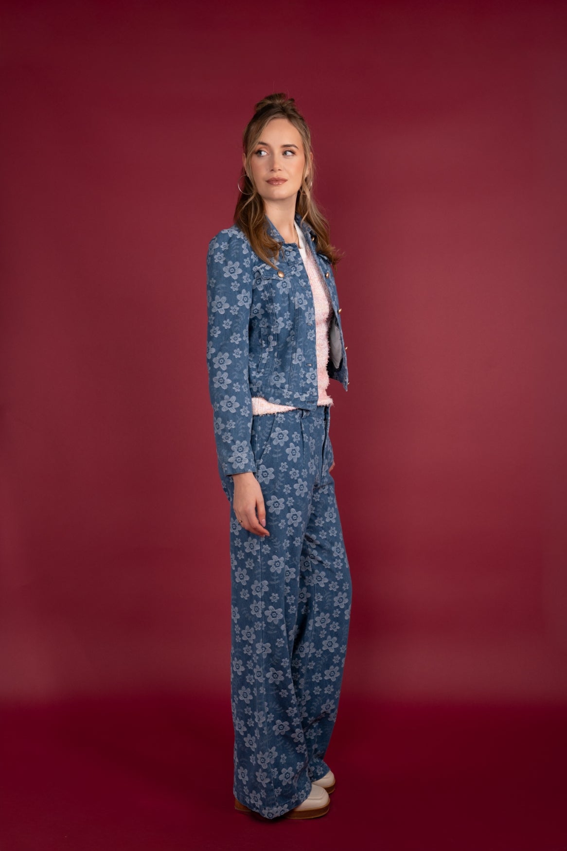 Nina Denim Flower | Denim