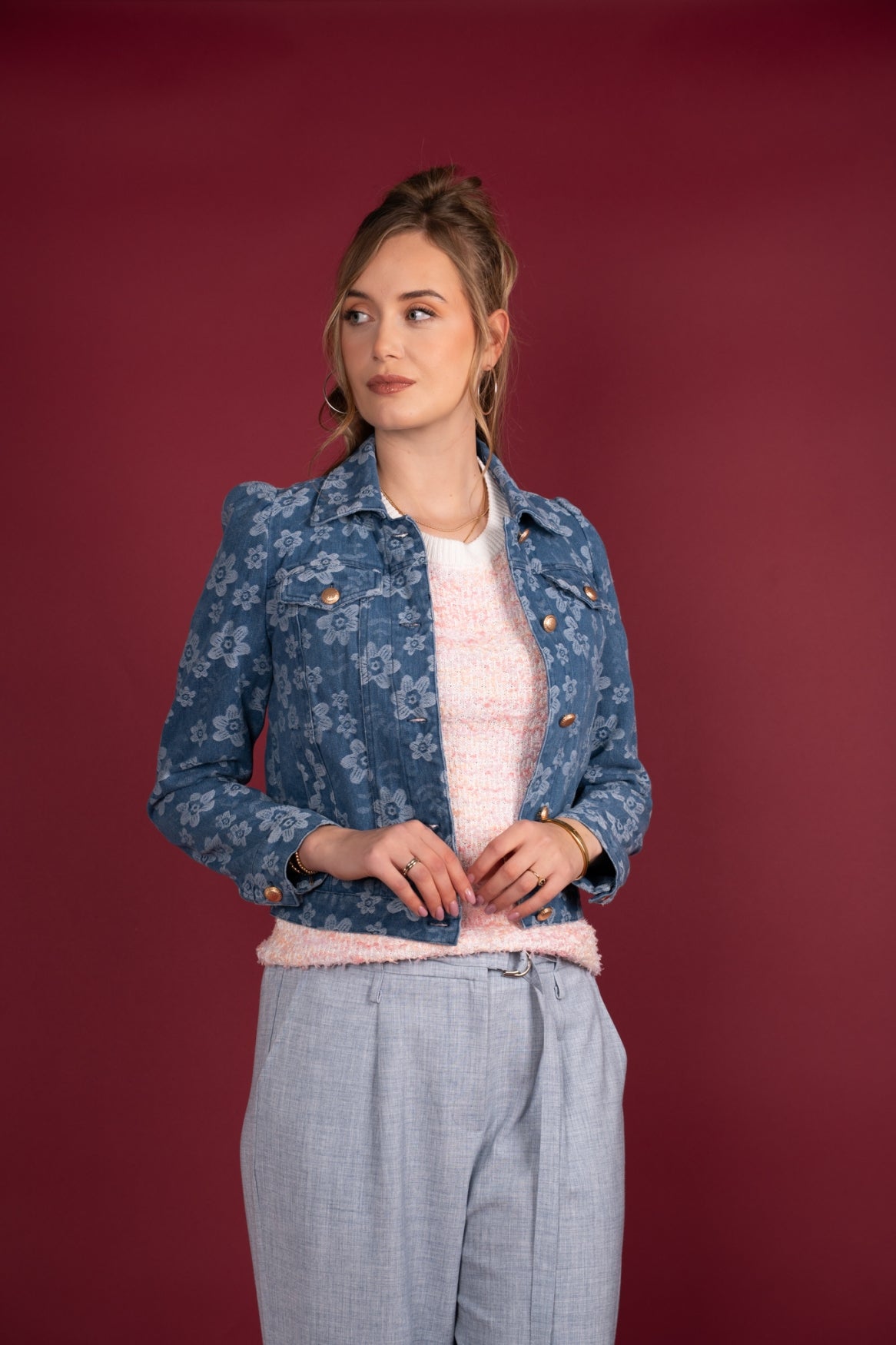 Top Jesse Knitted Fancy Hair | Multi Salmon