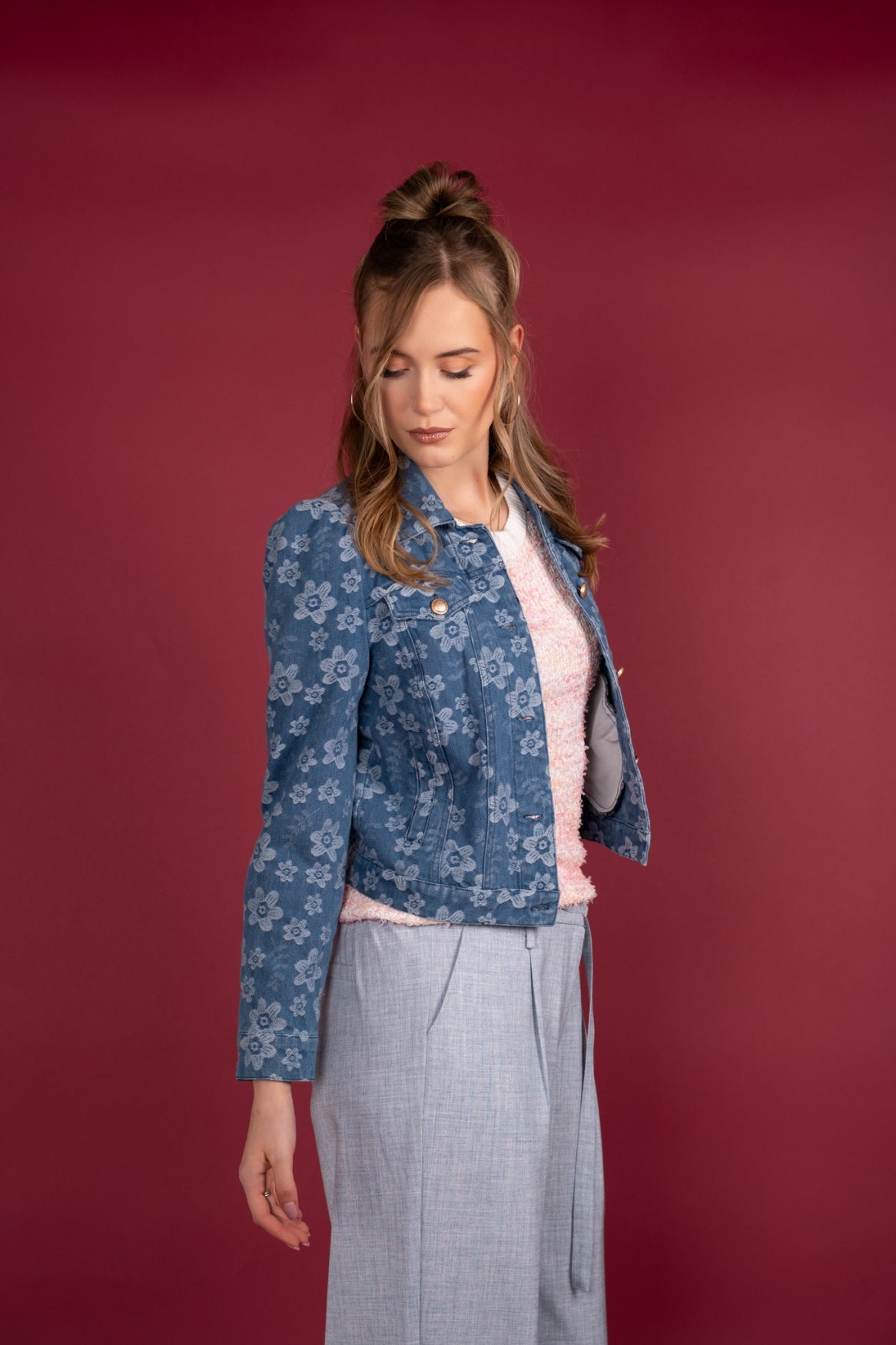 Nina Denim Flower | Denim