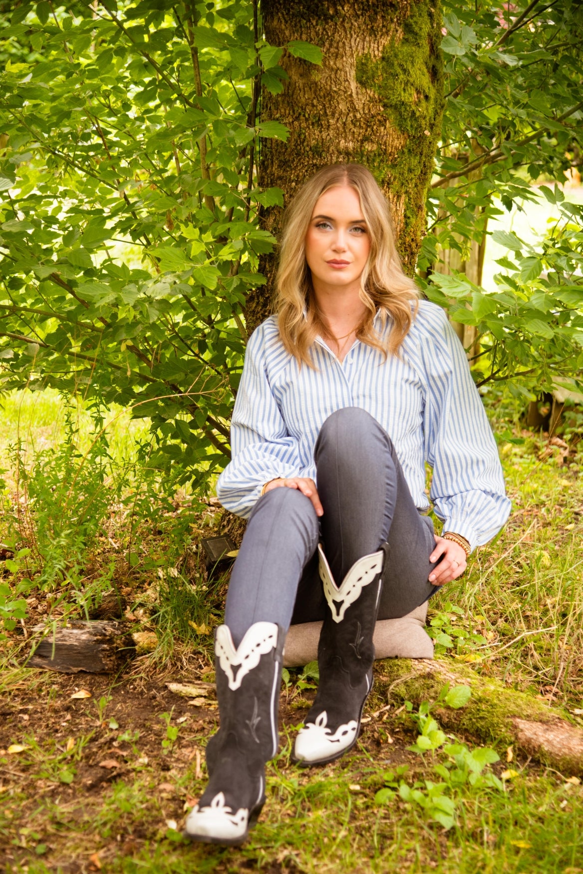 Lexie Seersucker Stripe | Jeans Blue