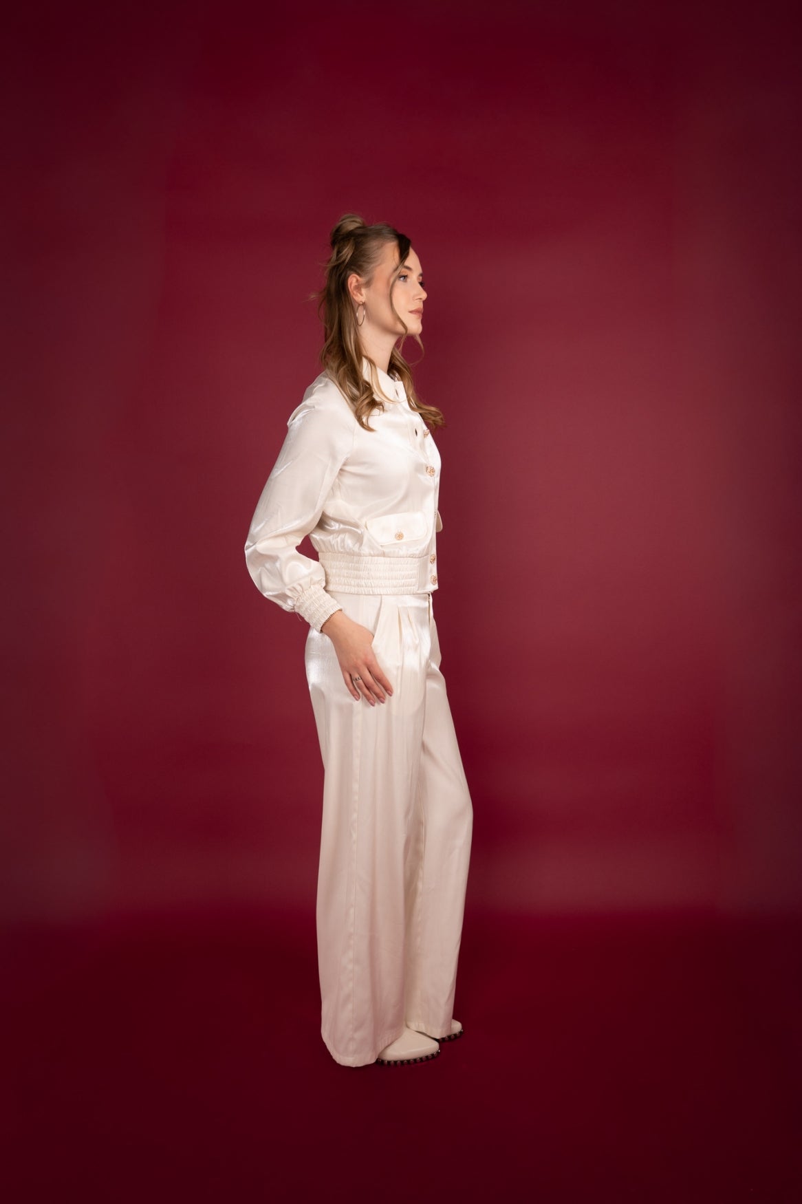 Nelia Shiny Satin | Beige