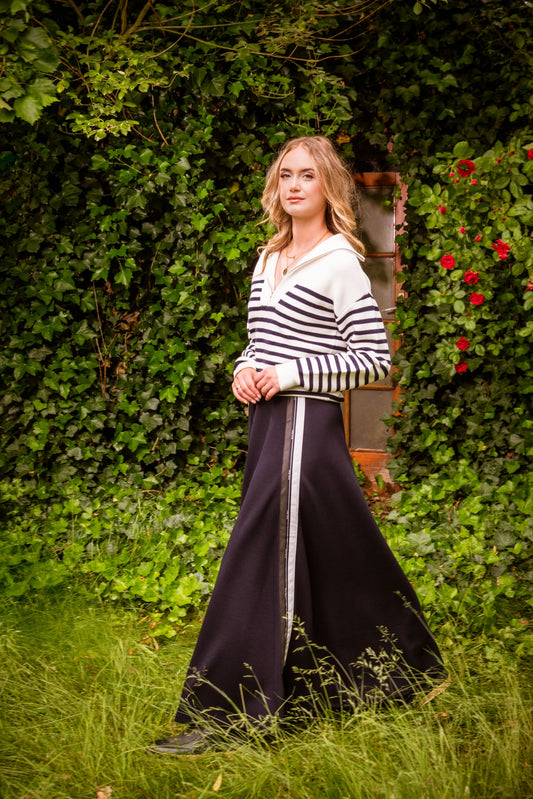 Rok Sannae Knitted Pique | Navy