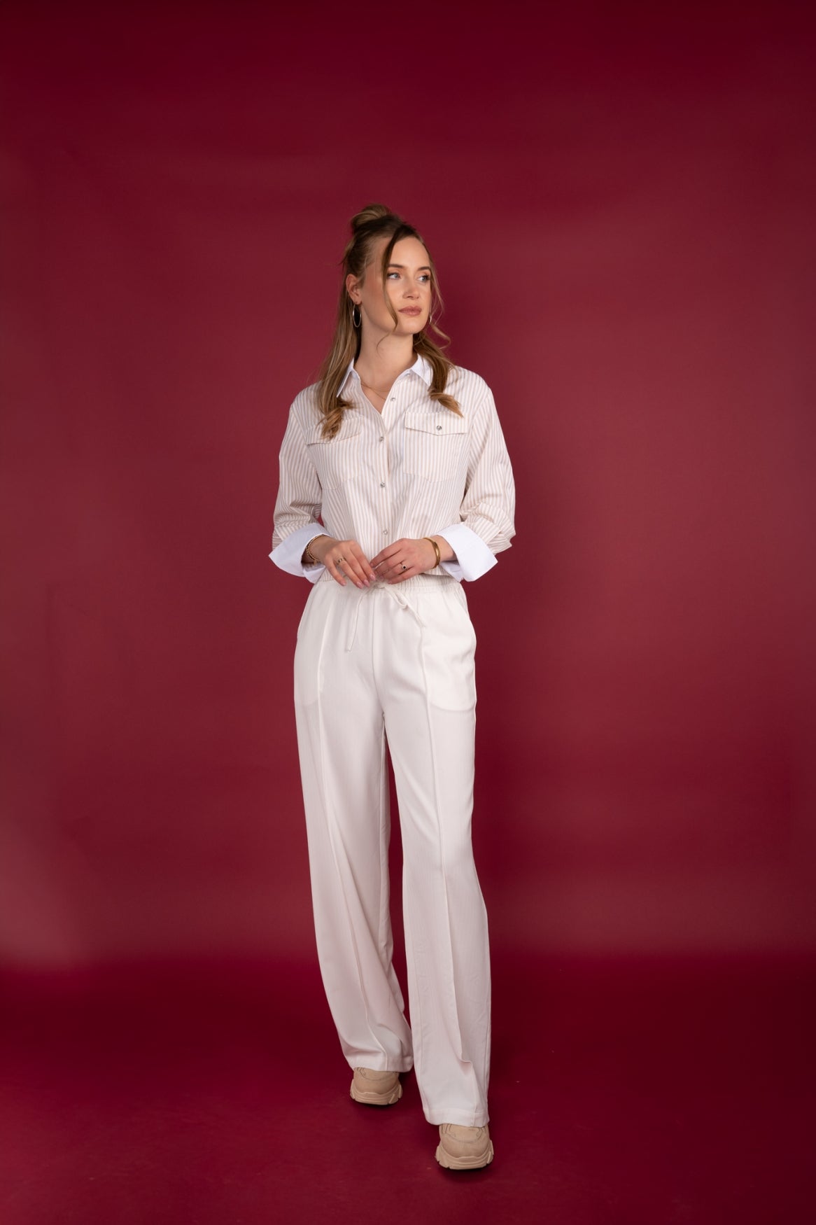 Blouse Neele Jacquard Stripe | Sand