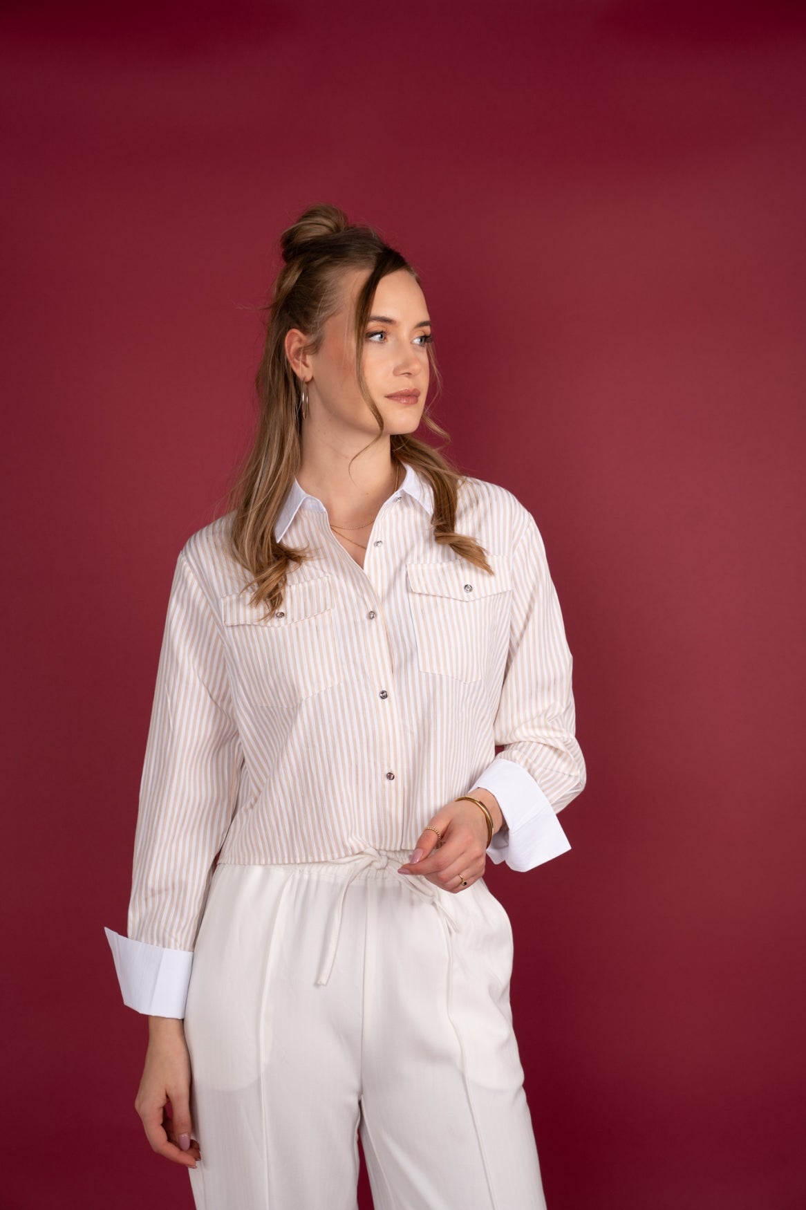 Blouse Neele Jacquard Stripe | Sand