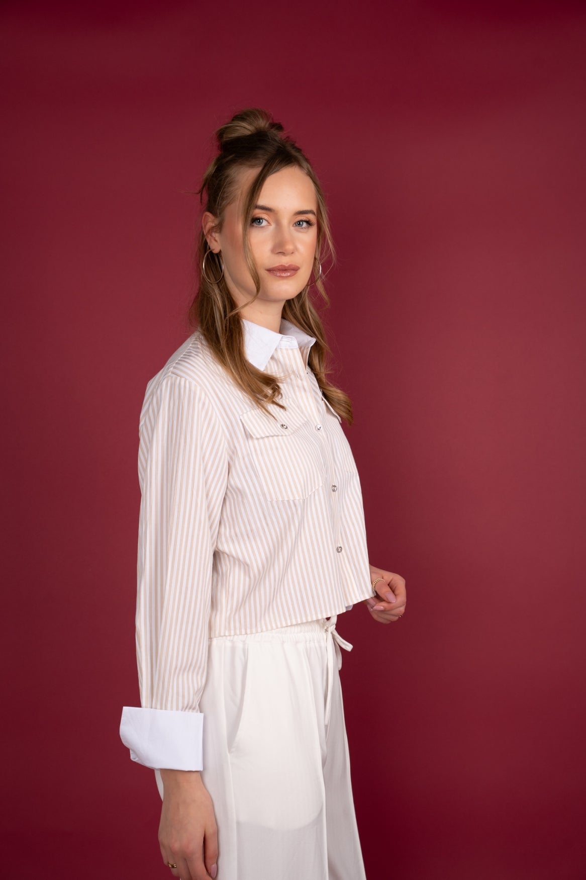 Blouse Neele Jacquard Stripe | Sand