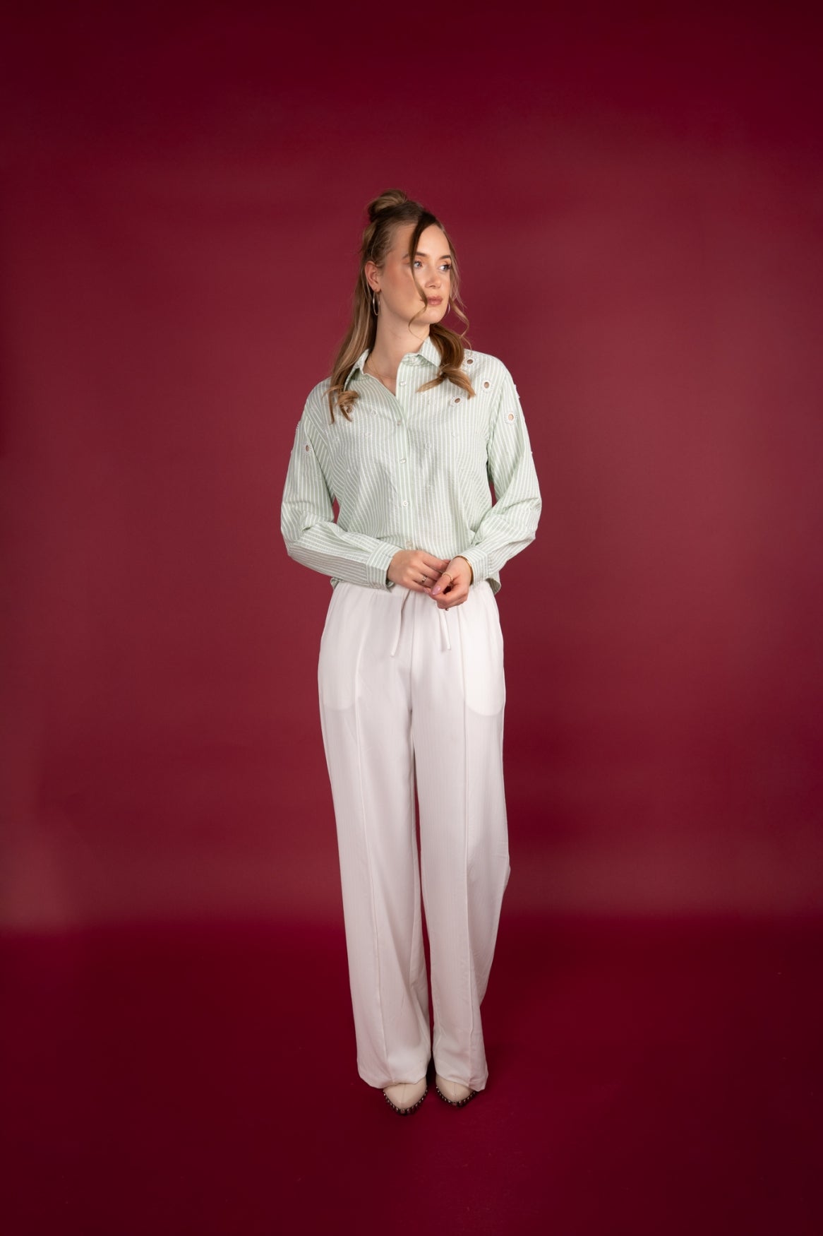 Blouse Nanou Seersucker with Pearls | Mint