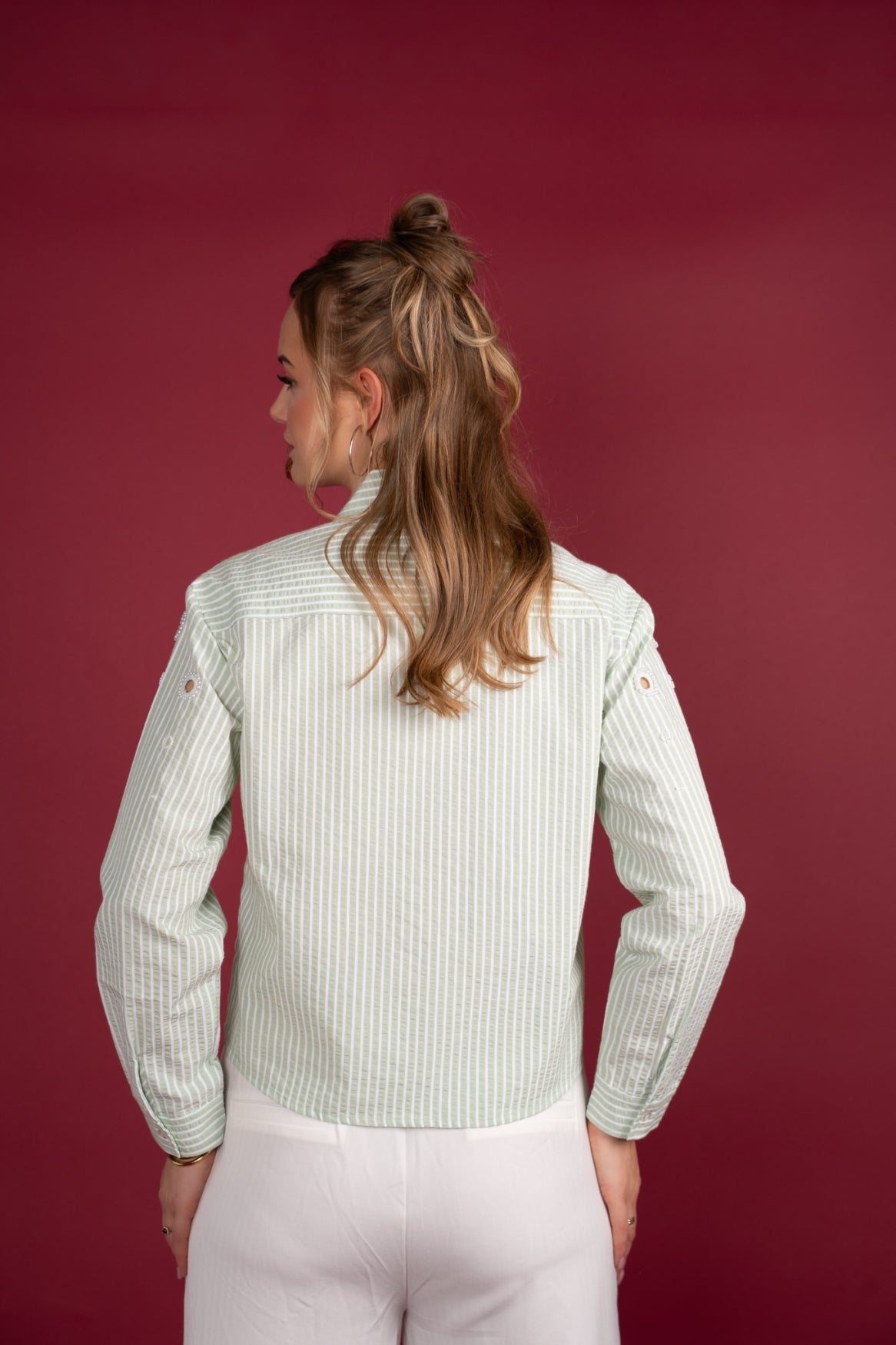 Blouse Nanou Seersucker with Pearls | Mint