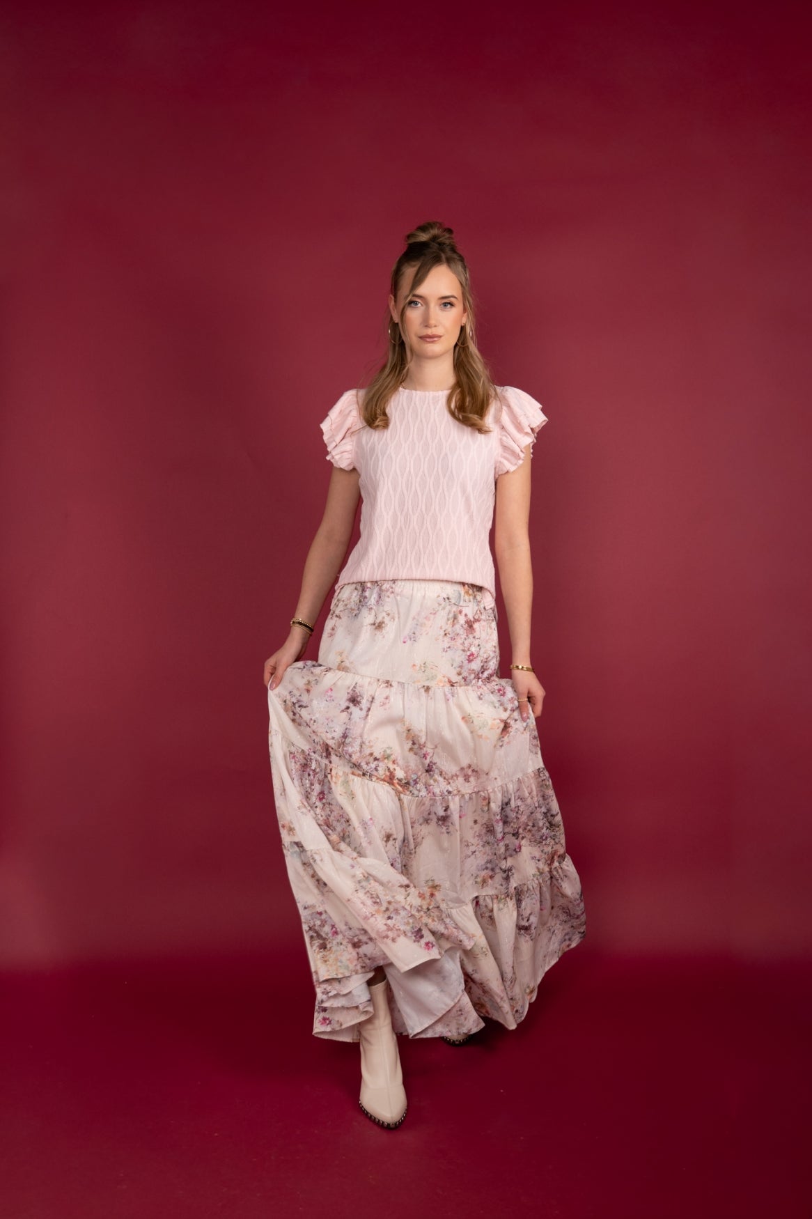 Top Celyna Wave Jacquard | Salmon