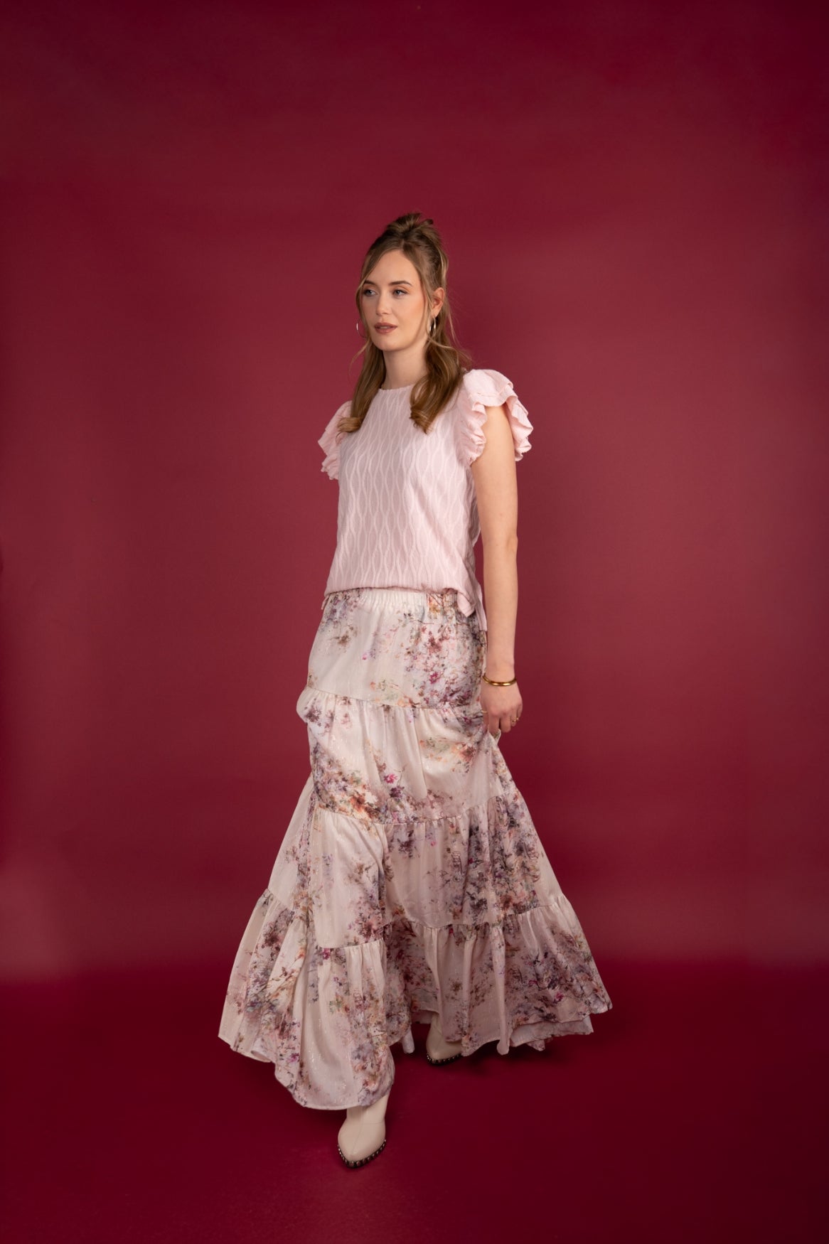 Top Celyna Wave Jacquard | Salmon