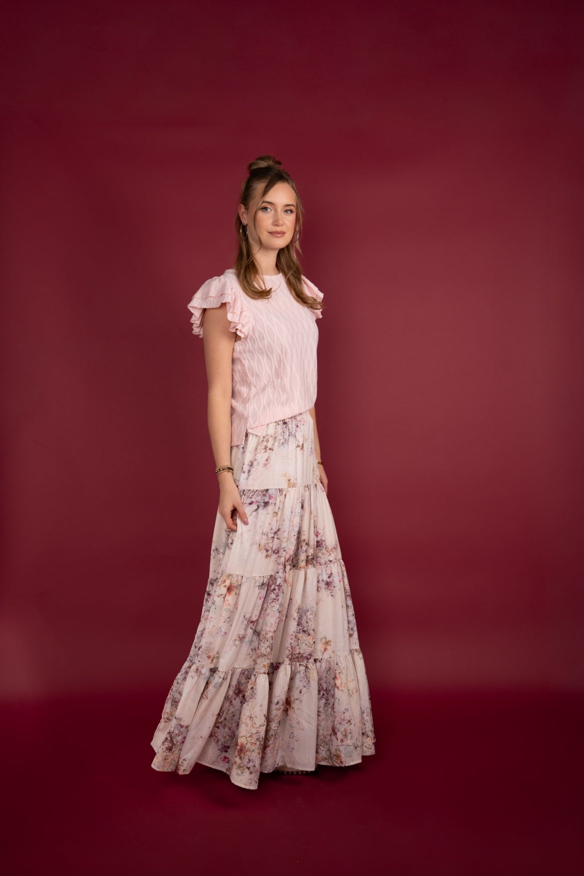 Top Celyna Wave Jacquard | Salmon