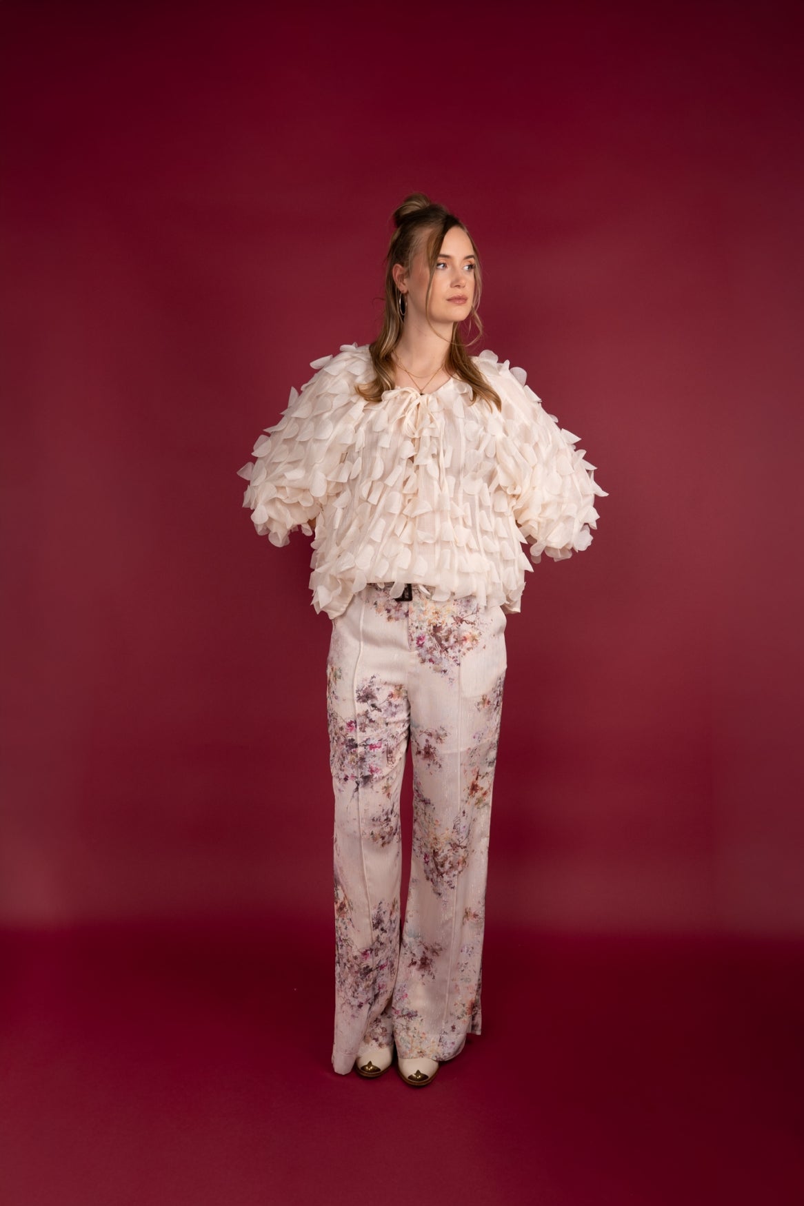 Top Nicci Lasercut Circles | Off White