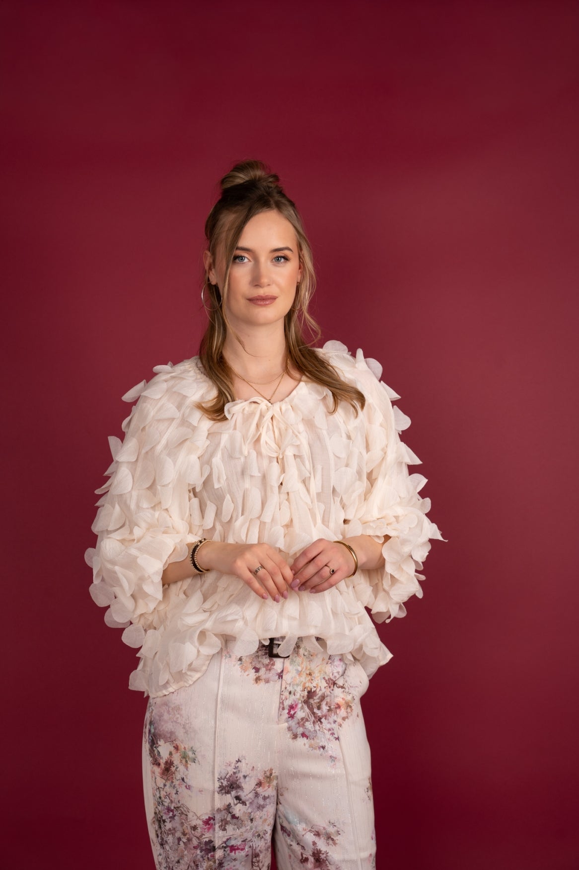 Top Nicci Lasercut Circles | Off White