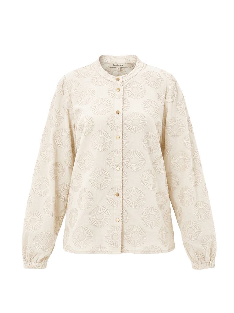Job LS Sunny Flower Embroidery | Creme