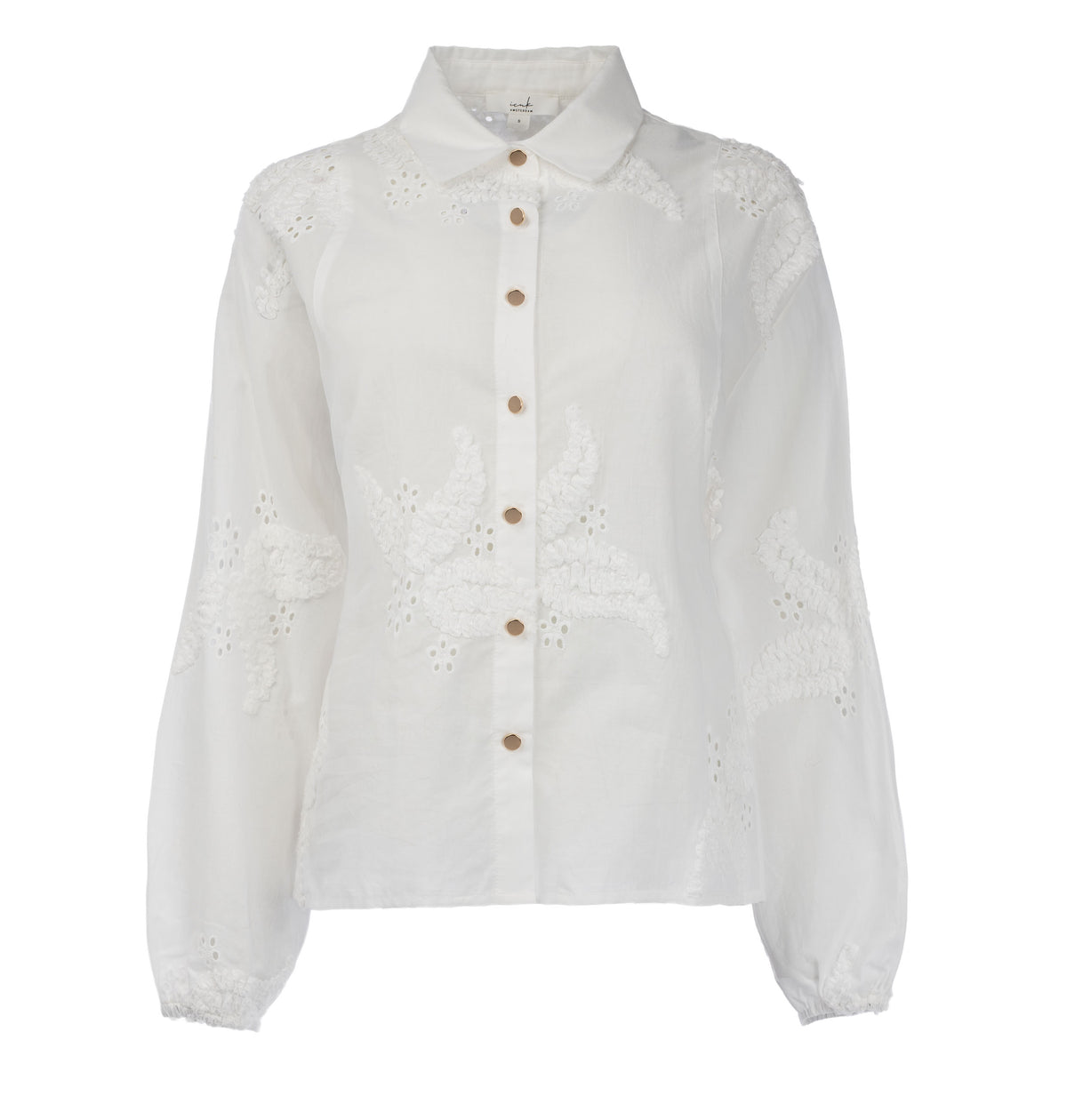 Blouse Joep LS Paisley 3D Embroidery | Creme